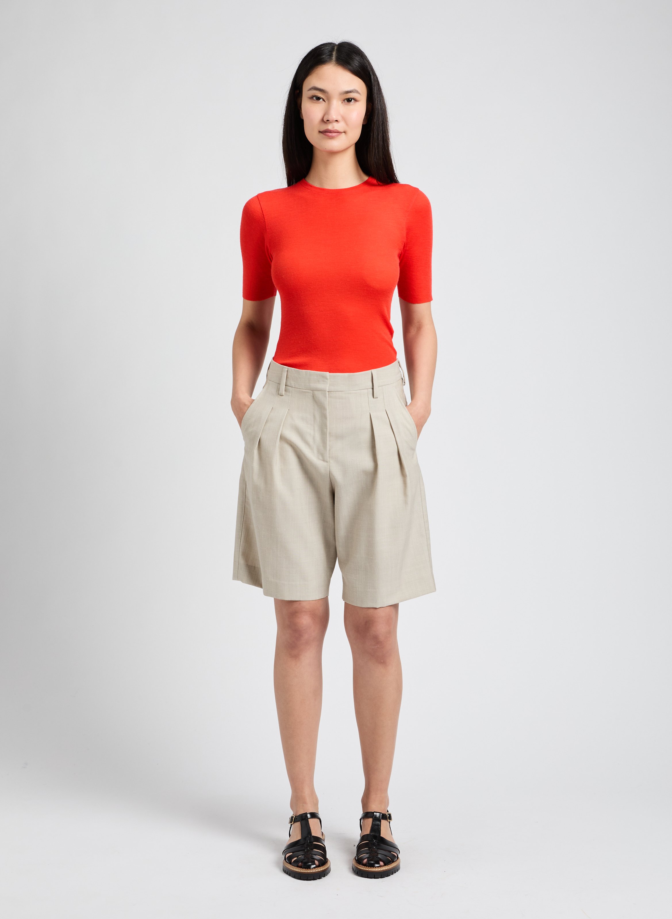 T-shirt Ucos col rond en laine SAISON 1865 Orange