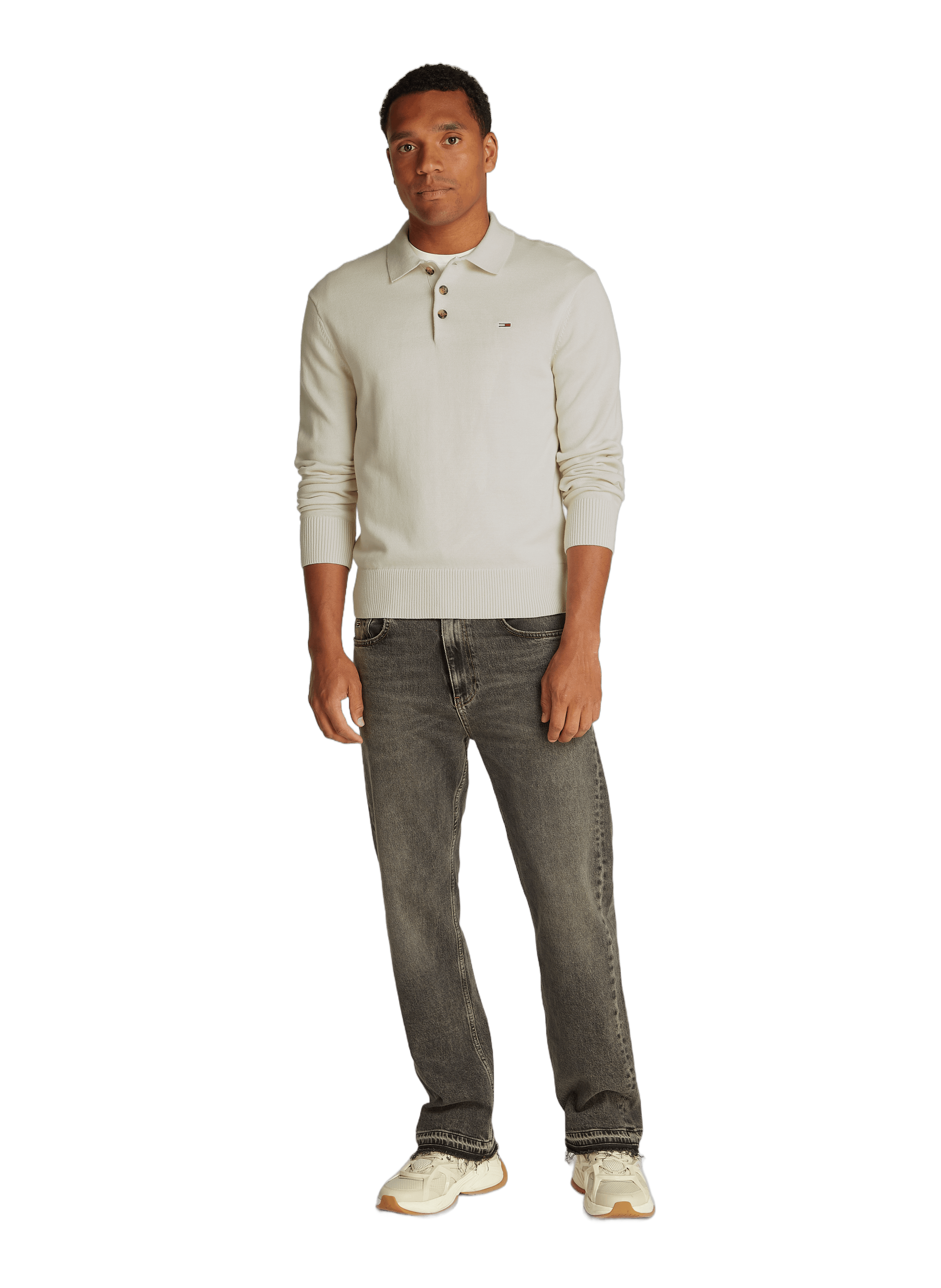 Polo manches longues TOMMY HILFIGER Beige