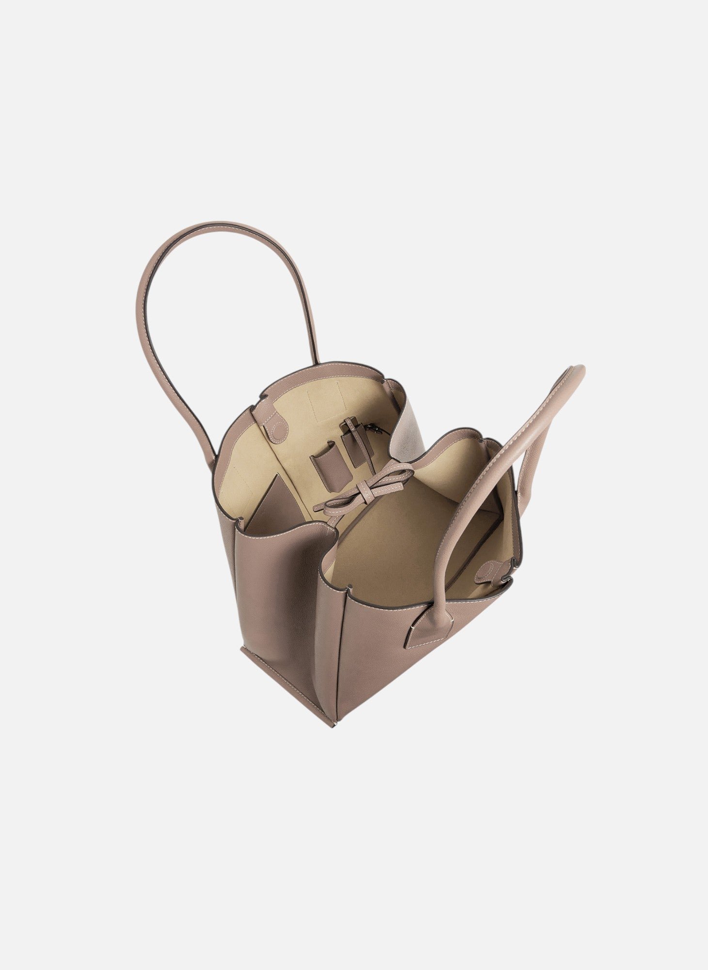 Grand sac cabas elena en cuir grainé LE TANNEUR Gris