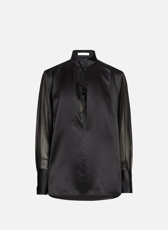 Blouse décontractée à col bénitier en soie HELMUT LANG Blouse décontractée à col bénitier en soie HELMUT LANG