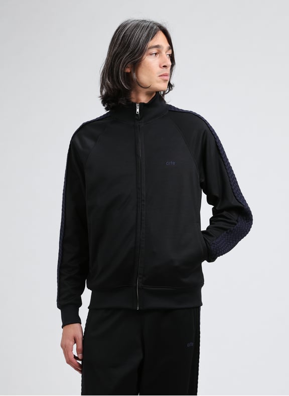 Jacket with braided stripes Black by ARTE ANTWERP ARTE ANTWERP Jacket with braided stripes Black