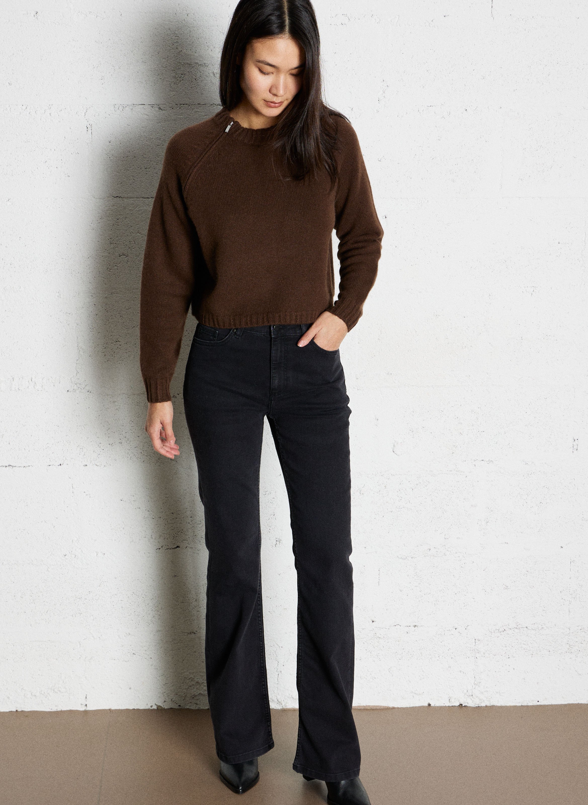 Jean bootcut en coton mélangé aommie BA&SH Noir