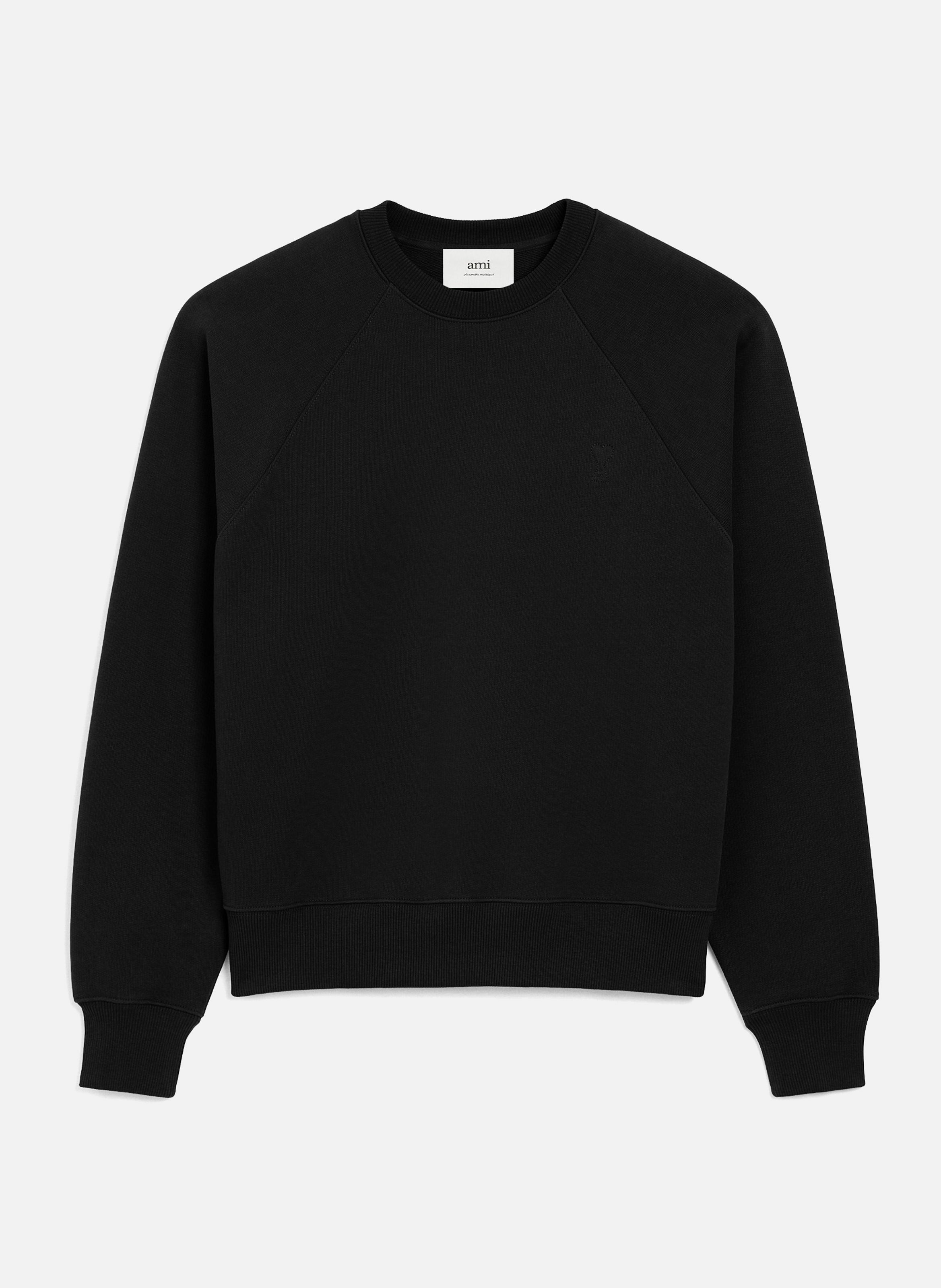 Sweatshirt ami de coeur embossé unisexe en coton AMI PARIS Noir