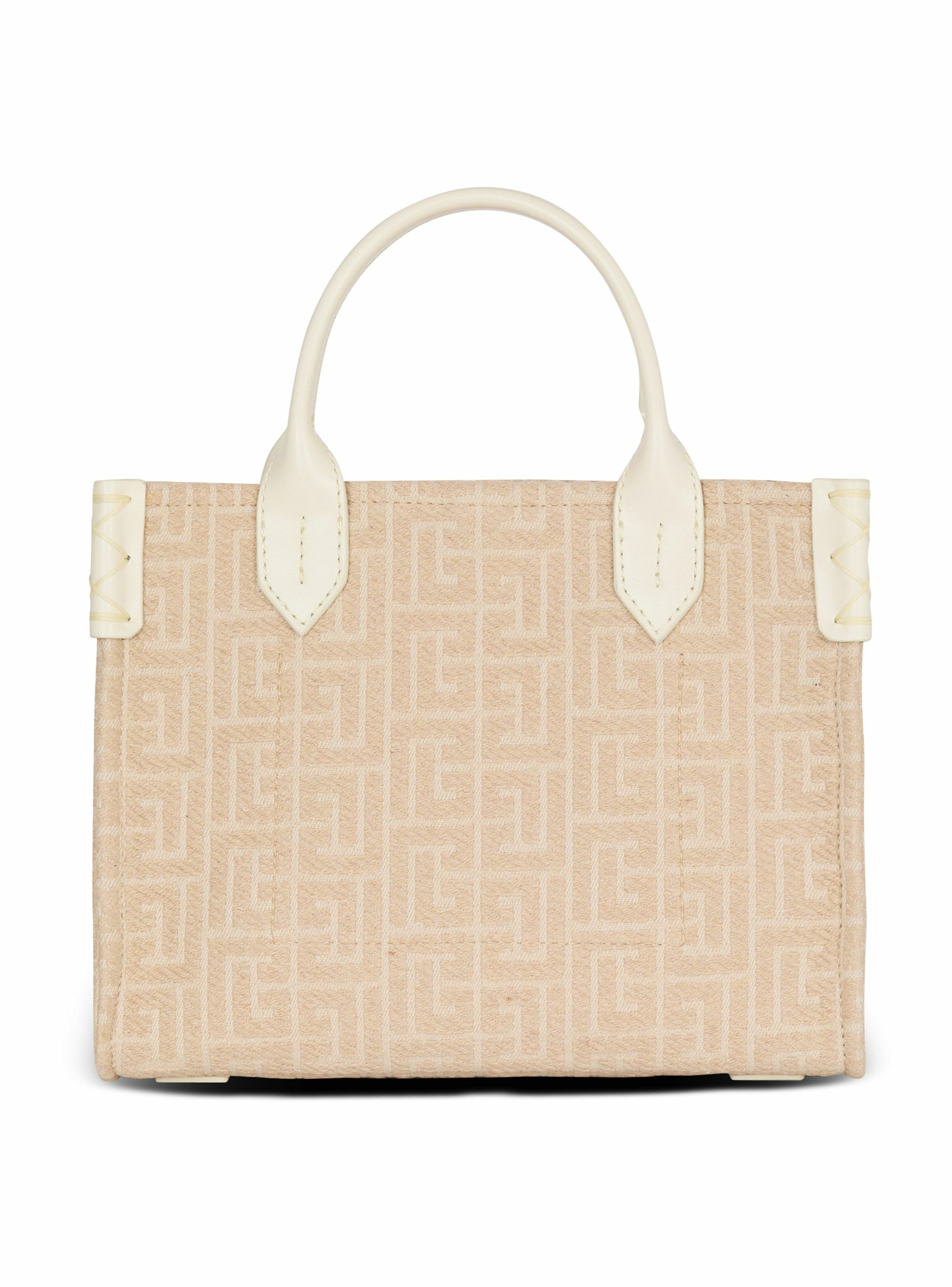 Sac cabas b-army small en toile monogrammée et cuir BALMAIN Beige