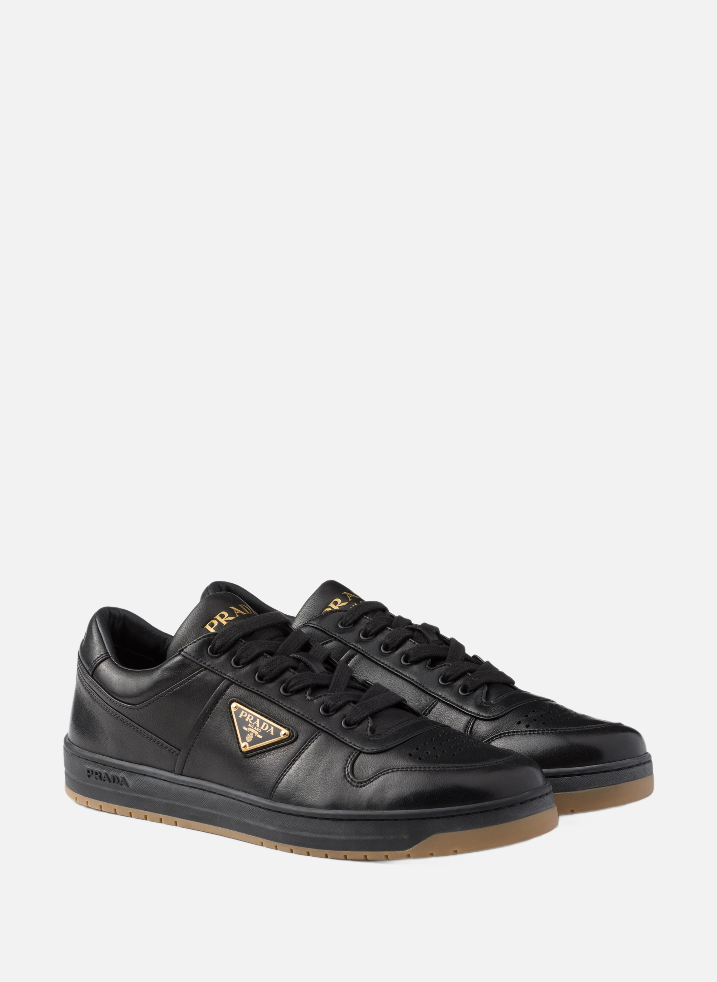 Sneakers downtown en cuir nappa PRADA Noir