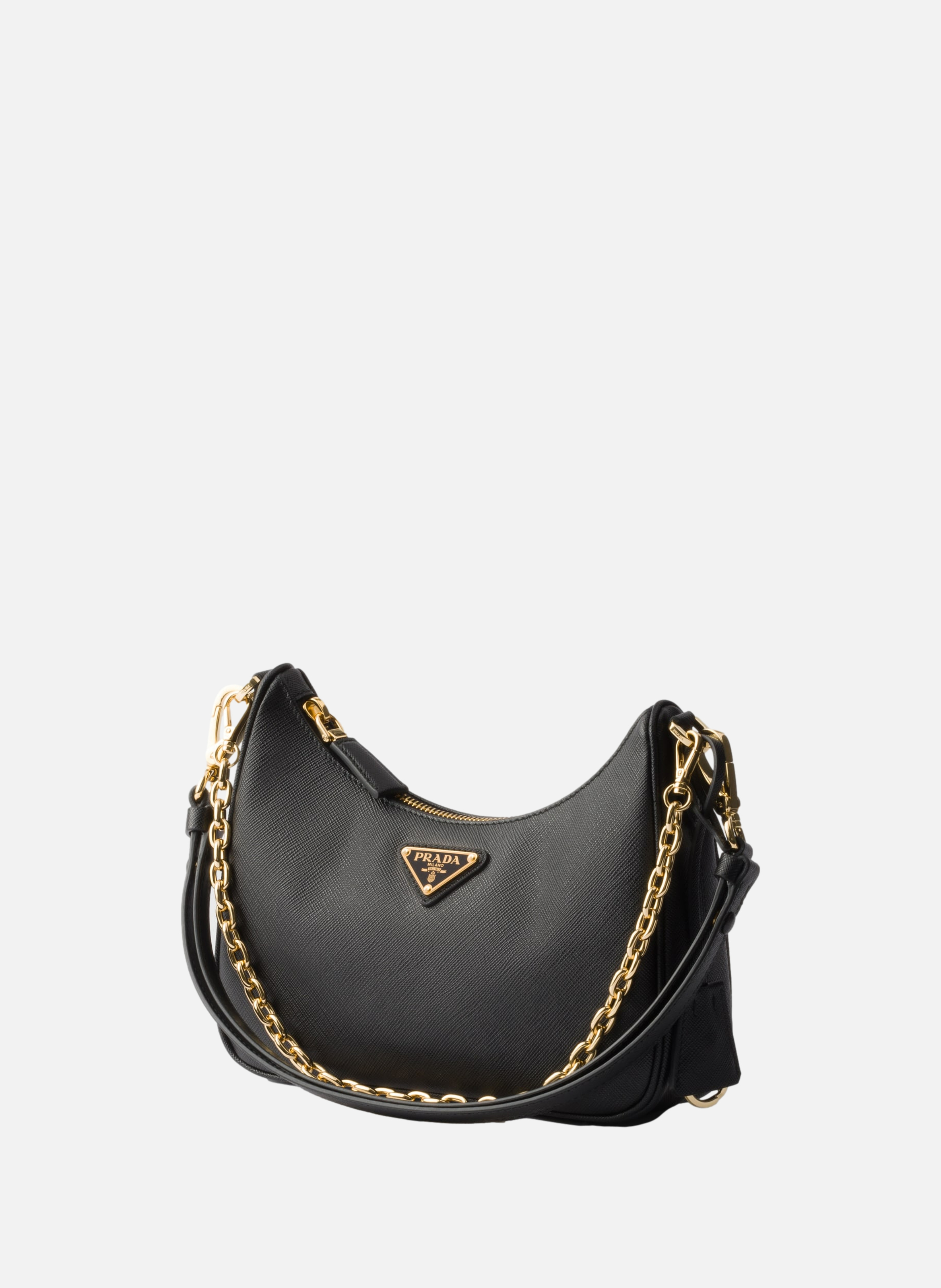 Mini sac prada re-edition en cuir saffiano PRADA Noir