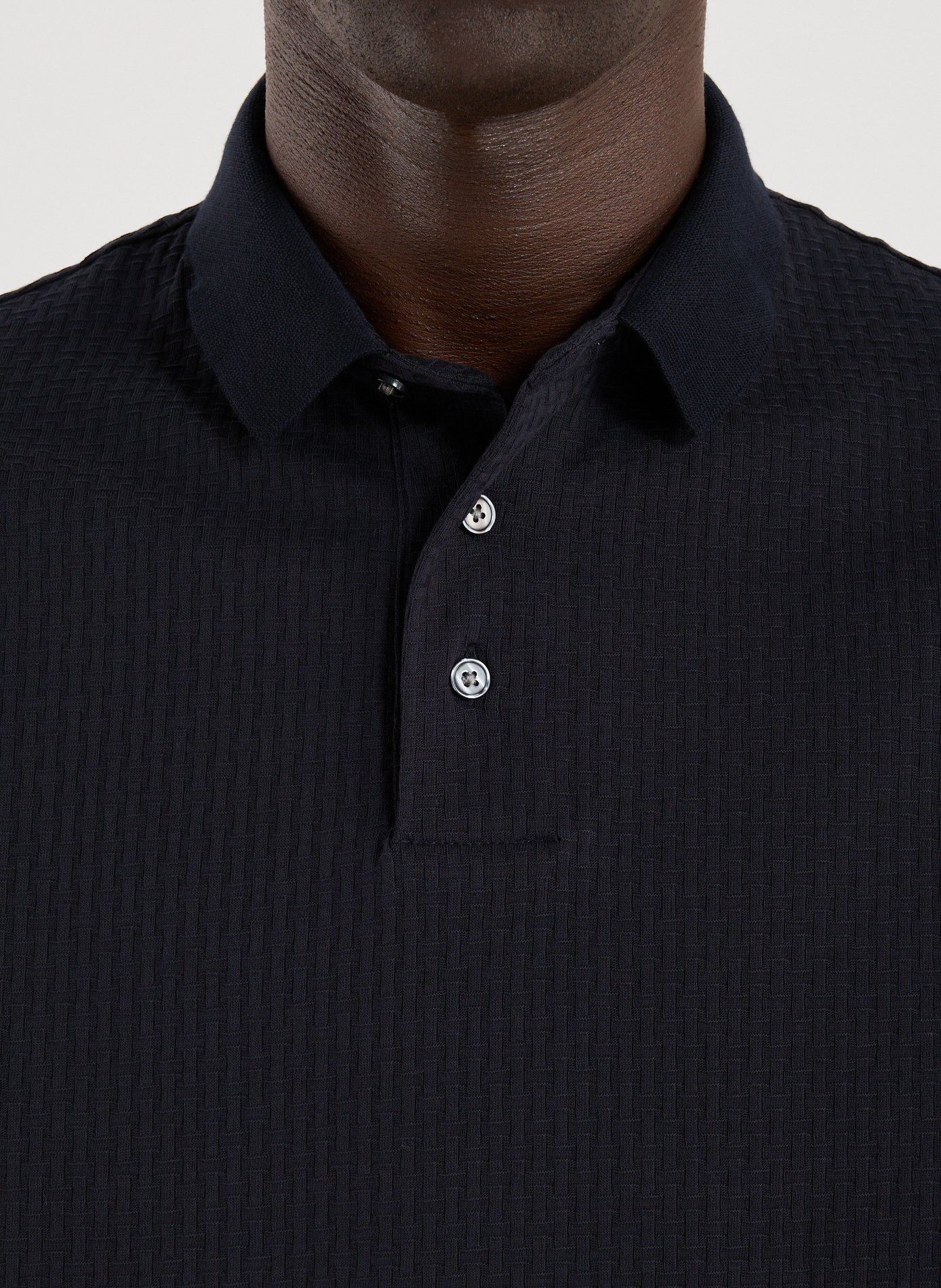 Textured cotton polo EMPORIO ARMANI Blue