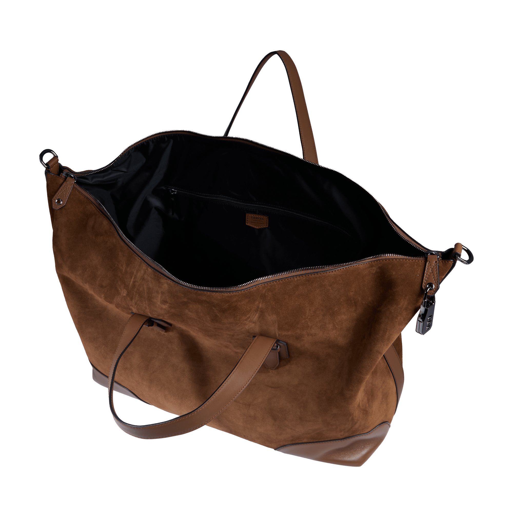 Sac weekend zippé charlie de lancel en cuir LANCEL Marron