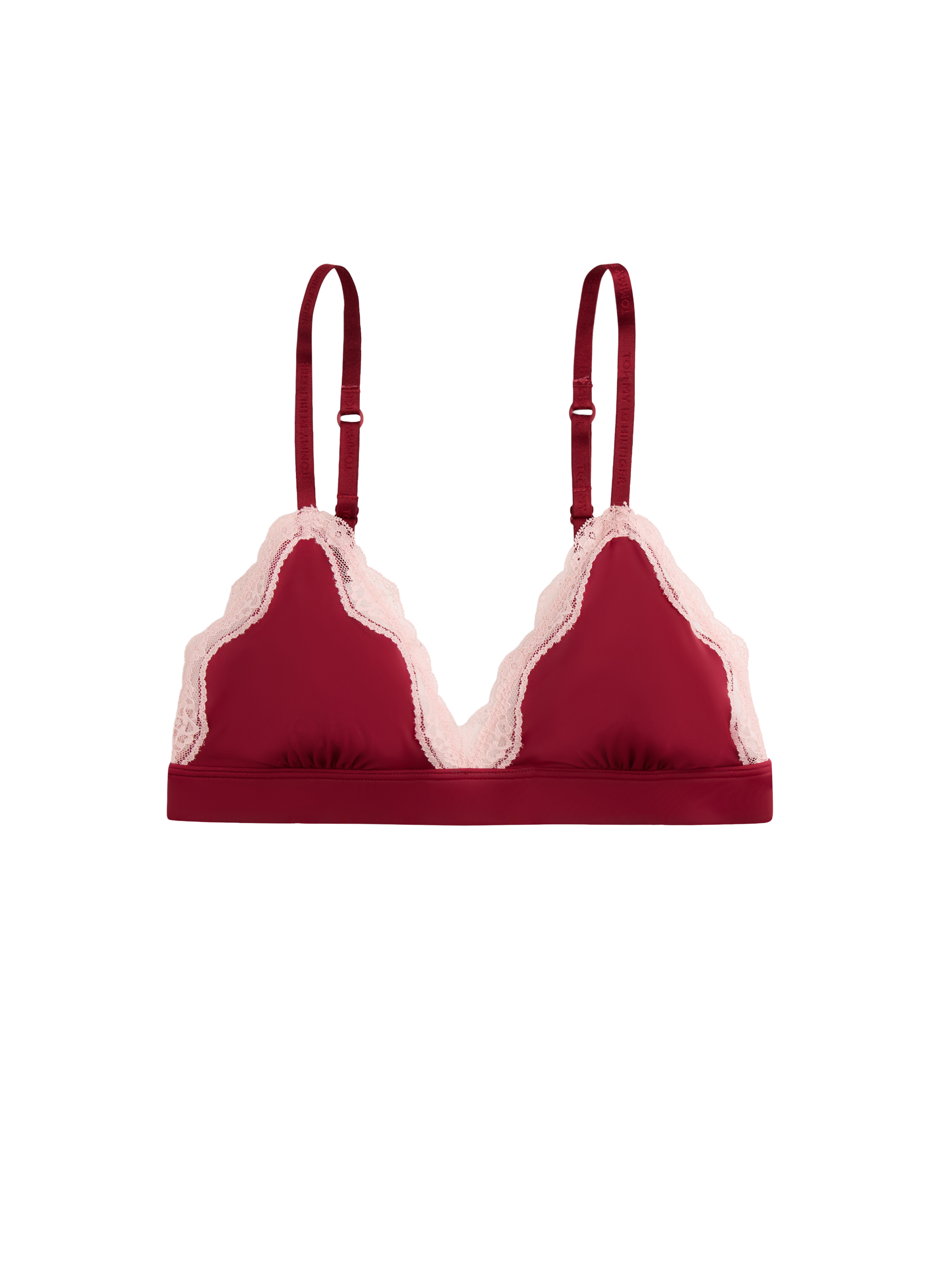 TOMMY HILFIGER Triangle lace bralette Red
