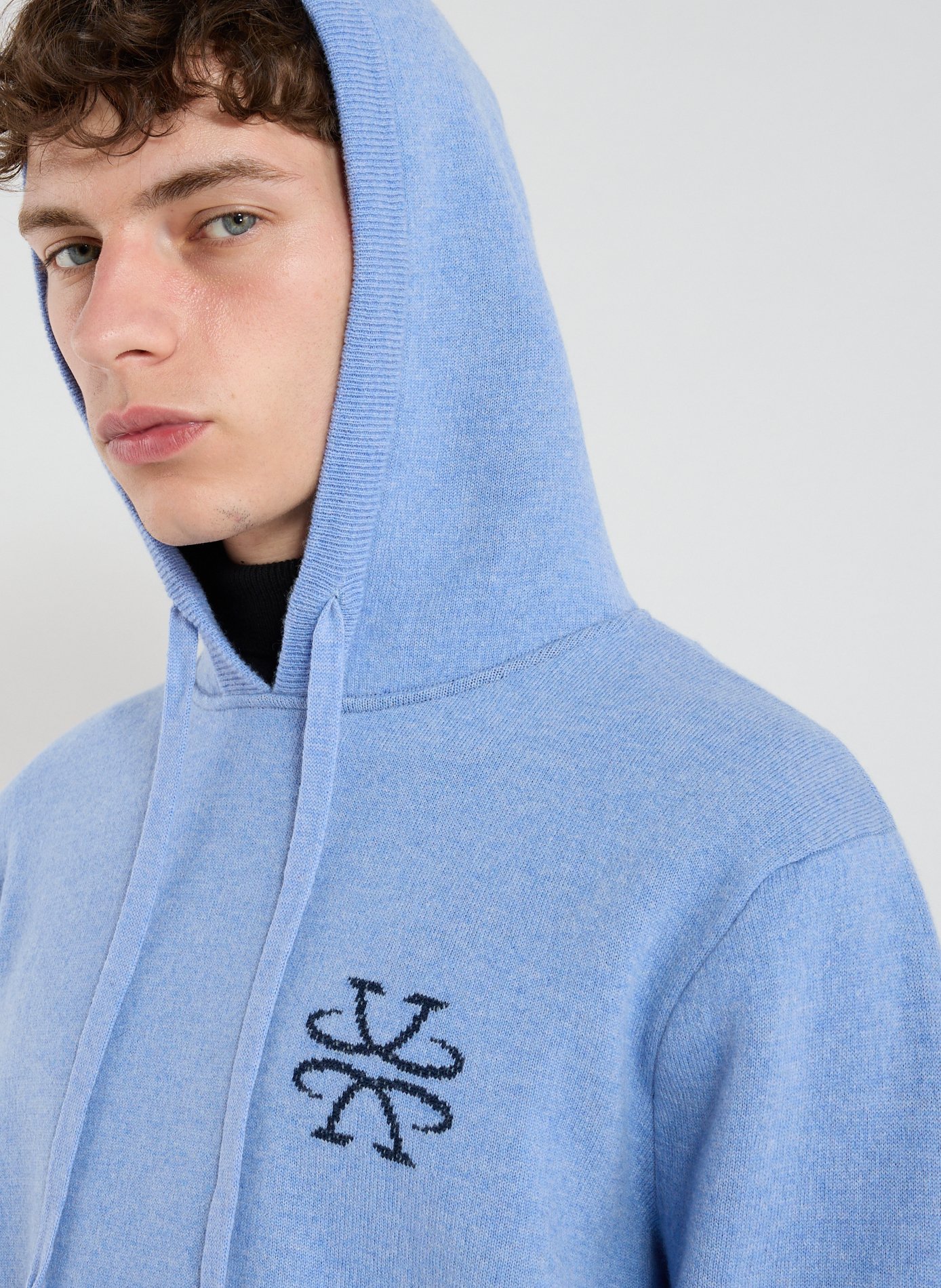 Pull à capuche en laine mélangée JACOB COHEN Bleu