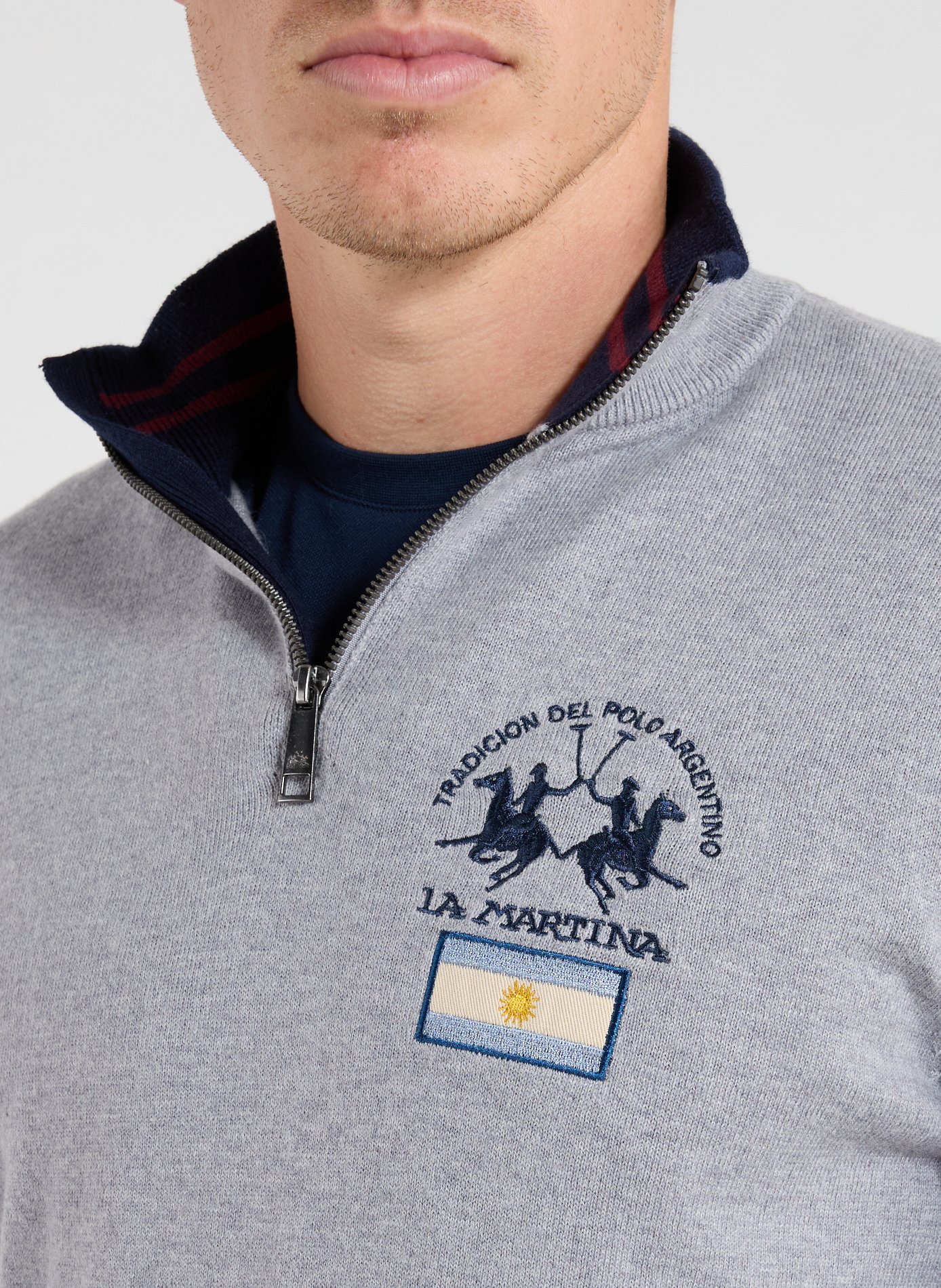 Pull en coton mélangé LA MARTINA Gris