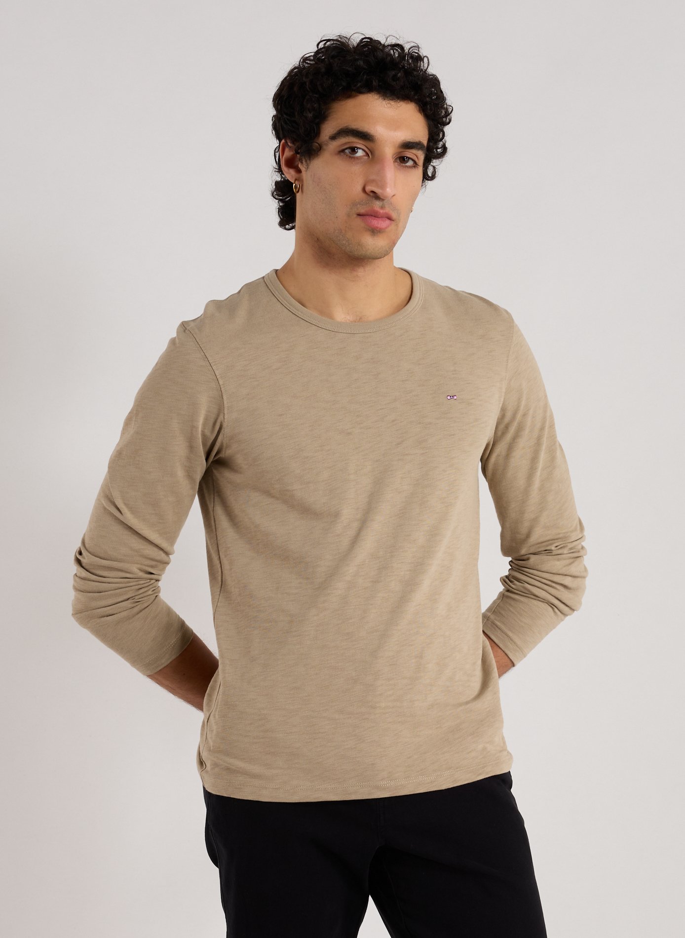 EDEN PARK Classic Cotton T-Shirt Beige
