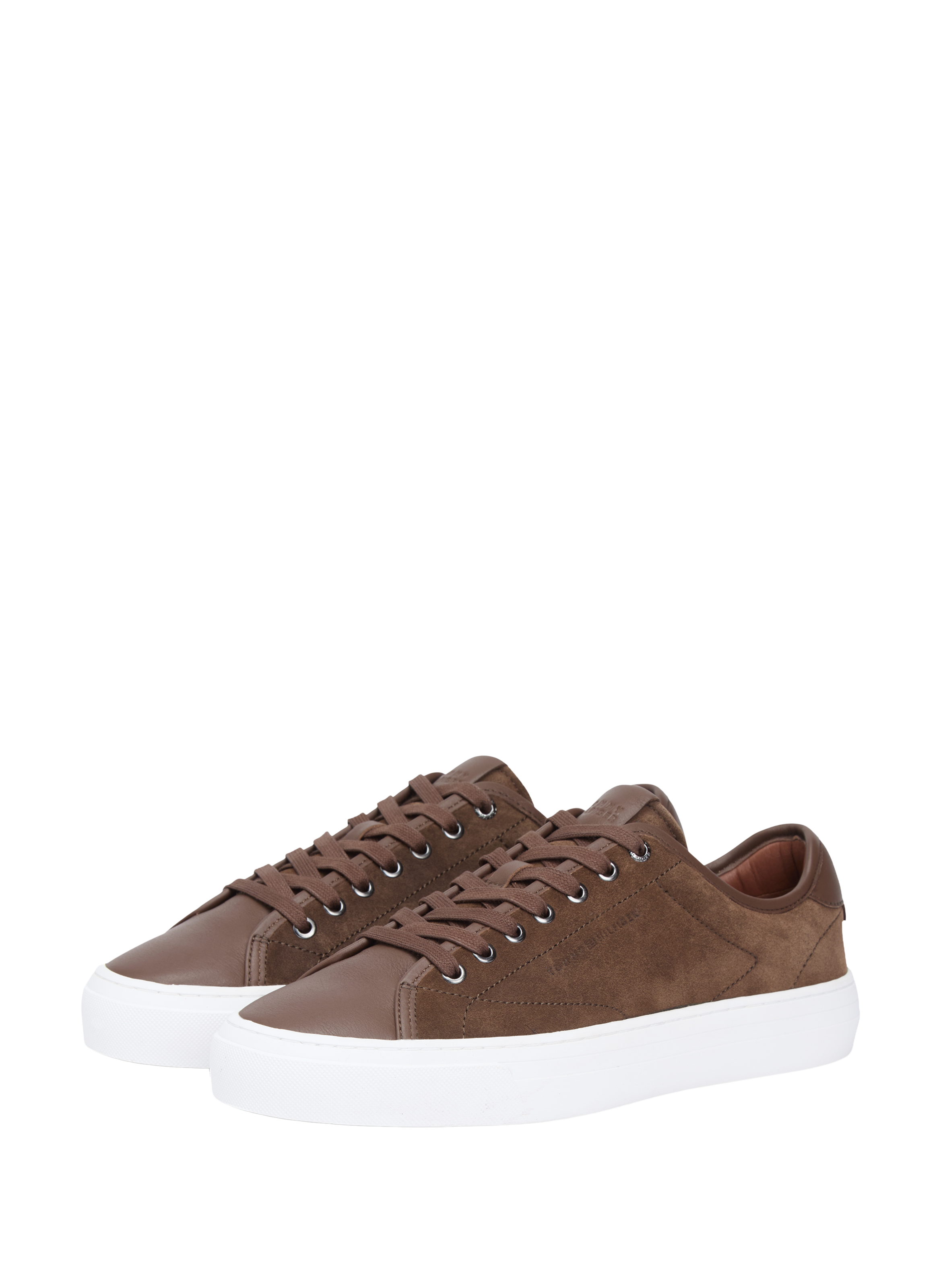 Basket basse en cuir lisse Marron