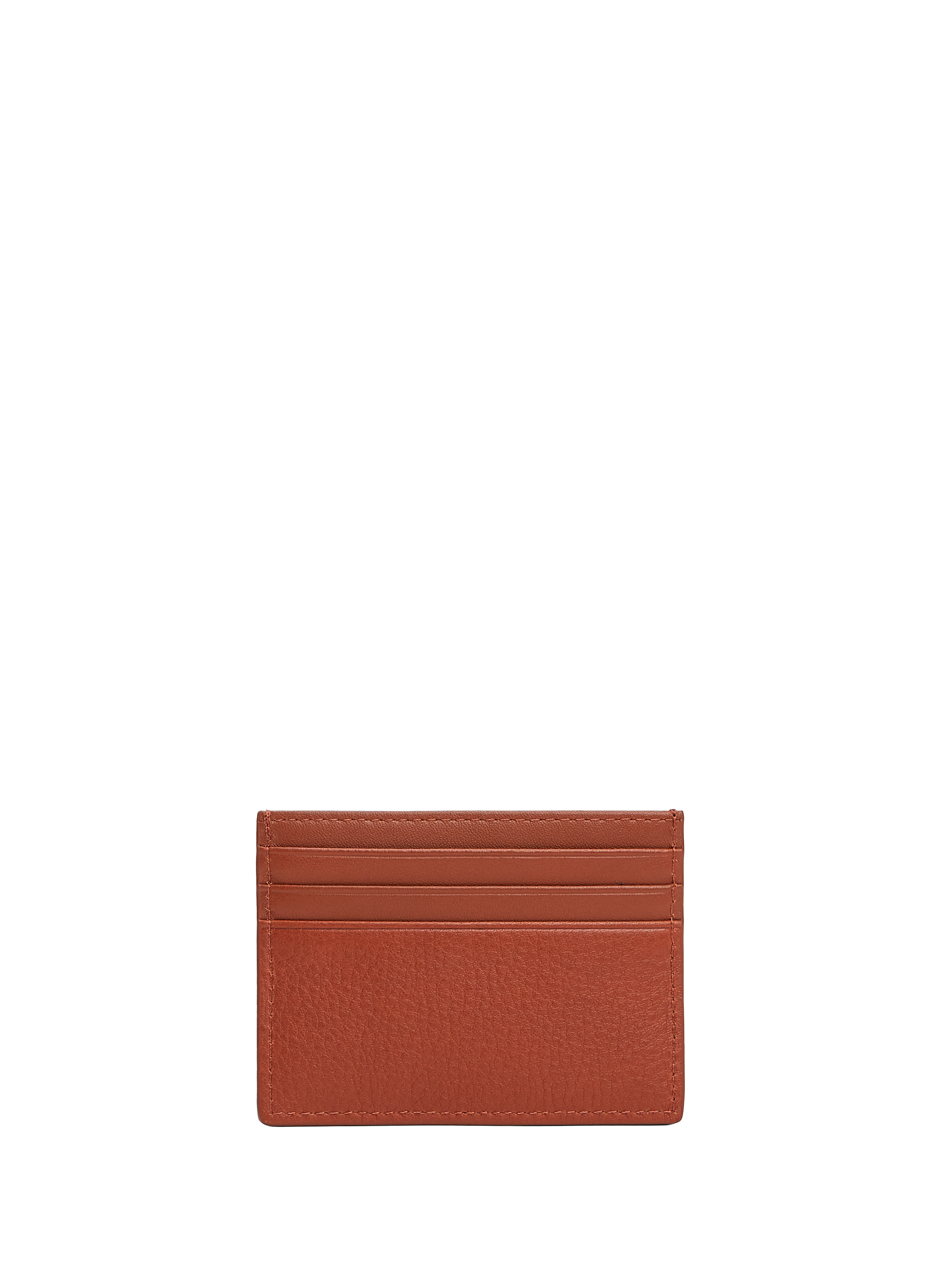 Porte-cartes grainé en cuir de vache TOMMY HILFIGER Marron