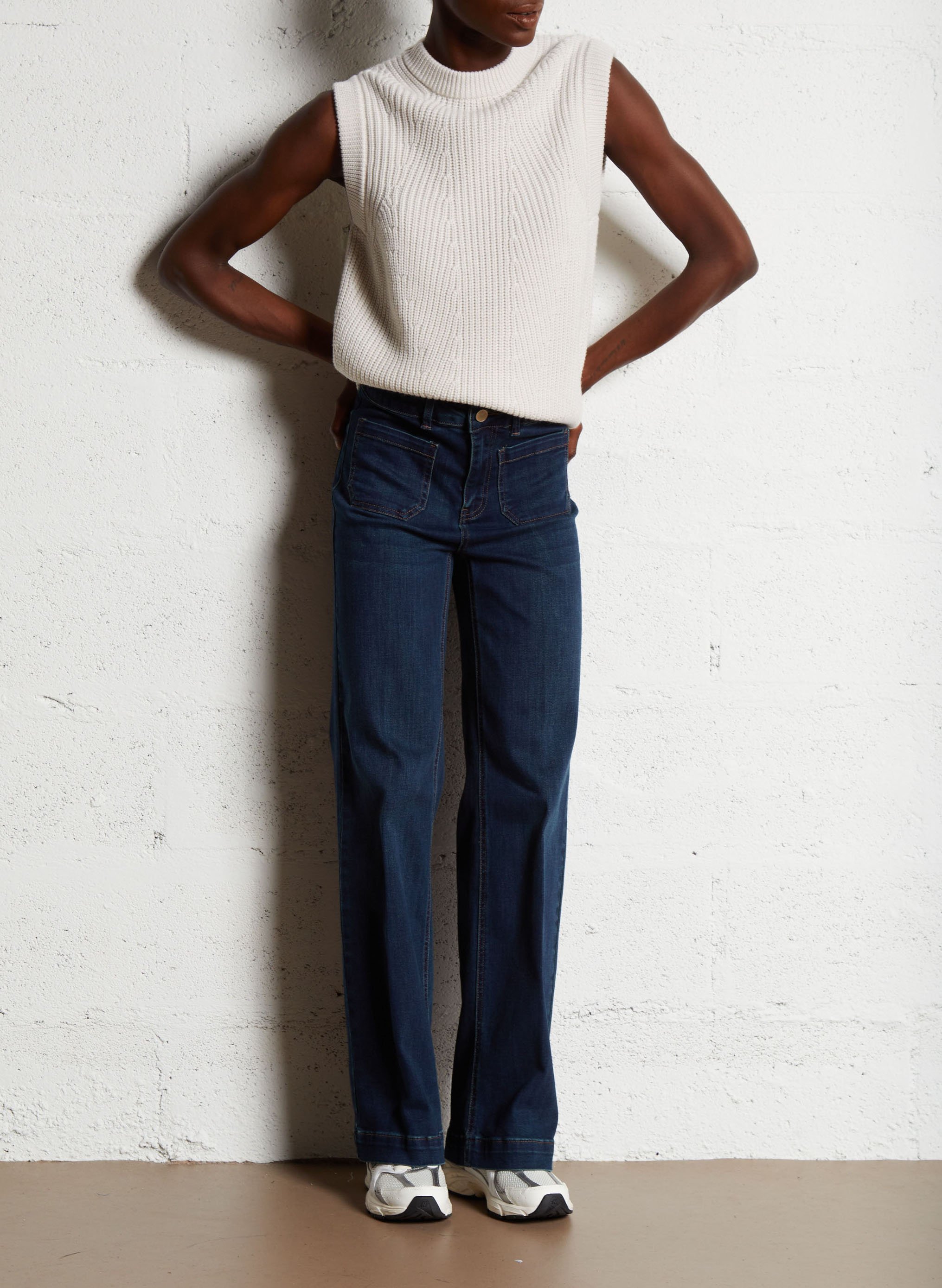 Jean large en coton mélangé luna MAISON 123 Bleu