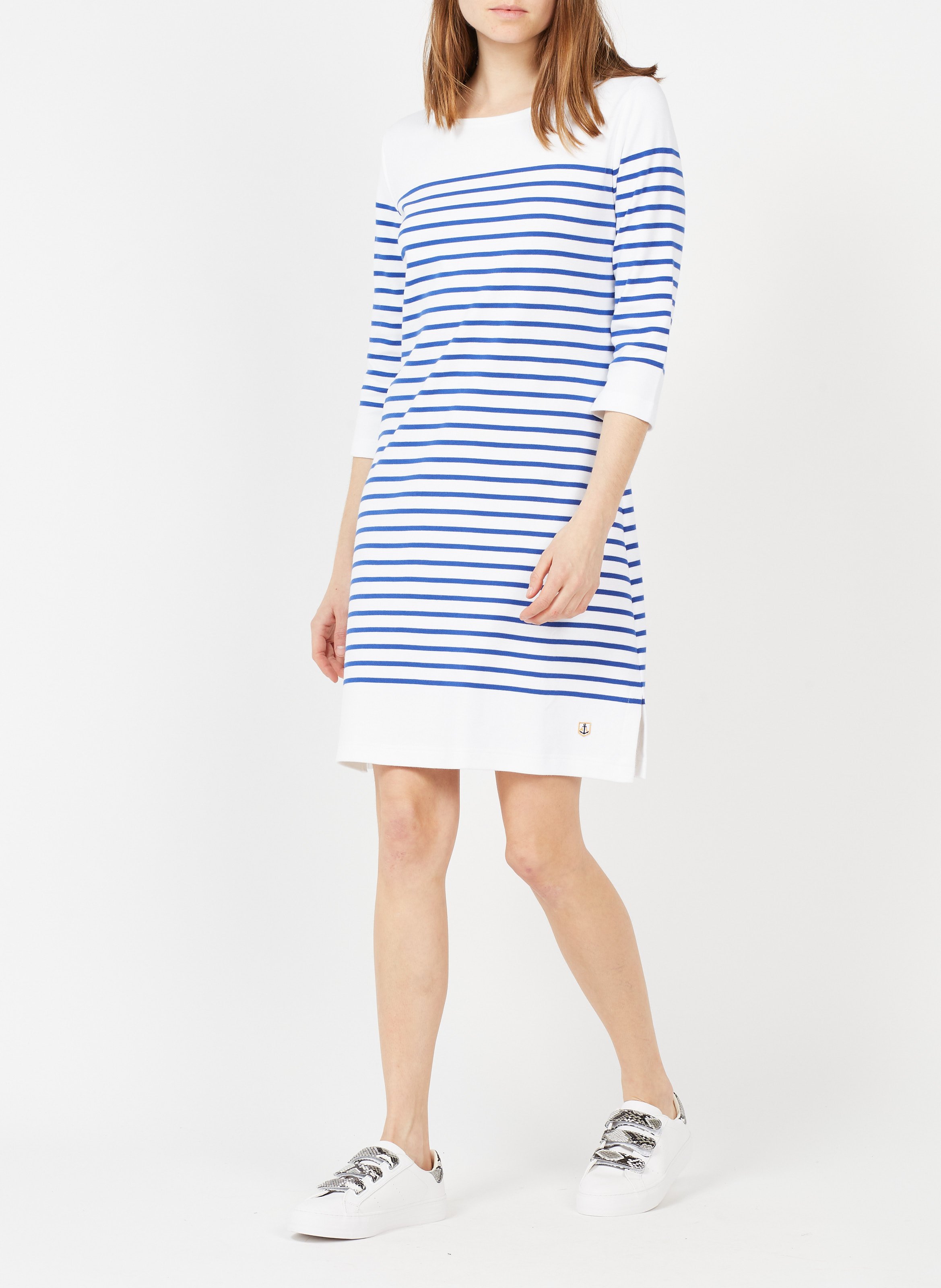 Robe col rond en coton rayé ARMOR-LUX Blanc