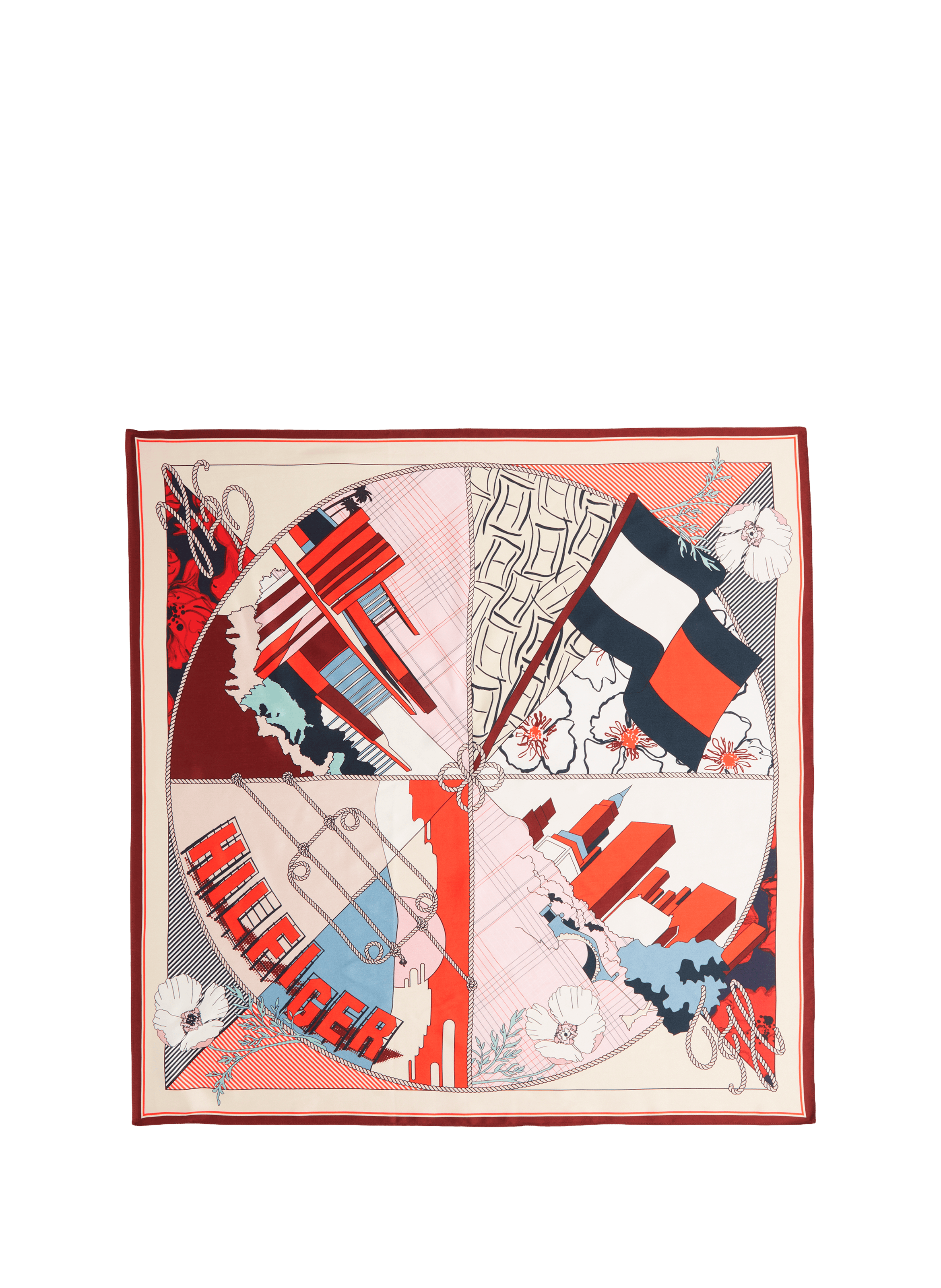 Printed silk scarf TOMMY HILFIGER Multicolour