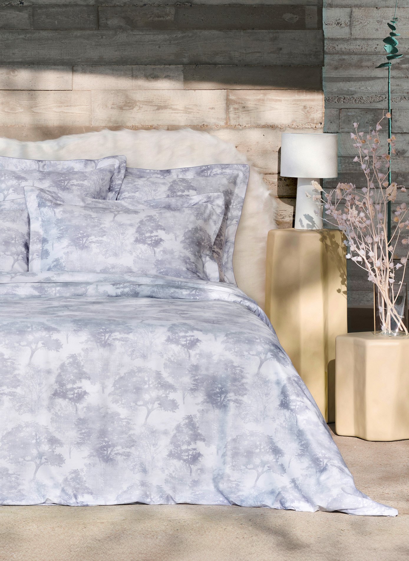 TAIE DE TRAVERSIN Silence ANNE DE SOLENE Gris