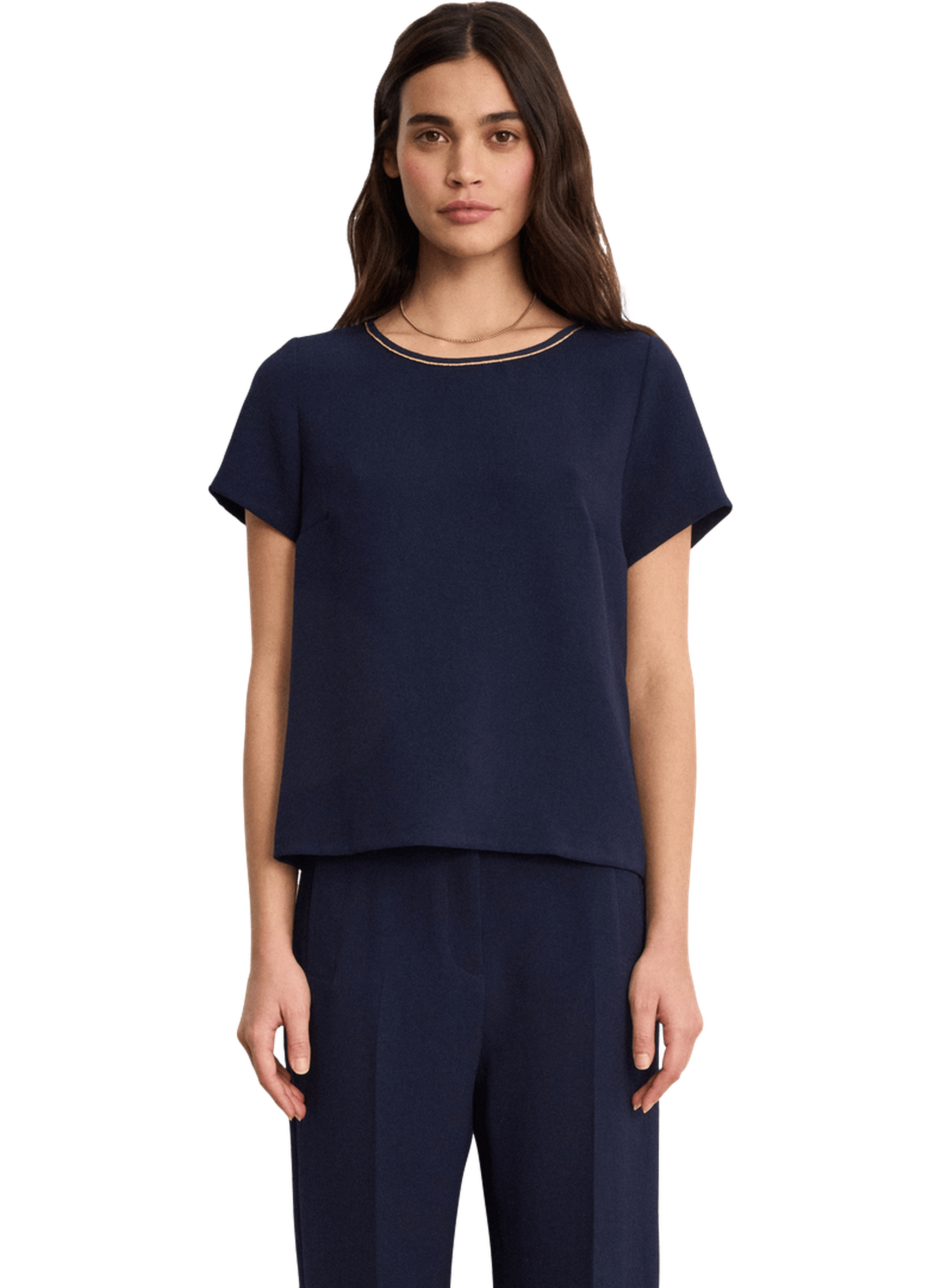 Top fluide à col lurex - carine PABLO Bleu