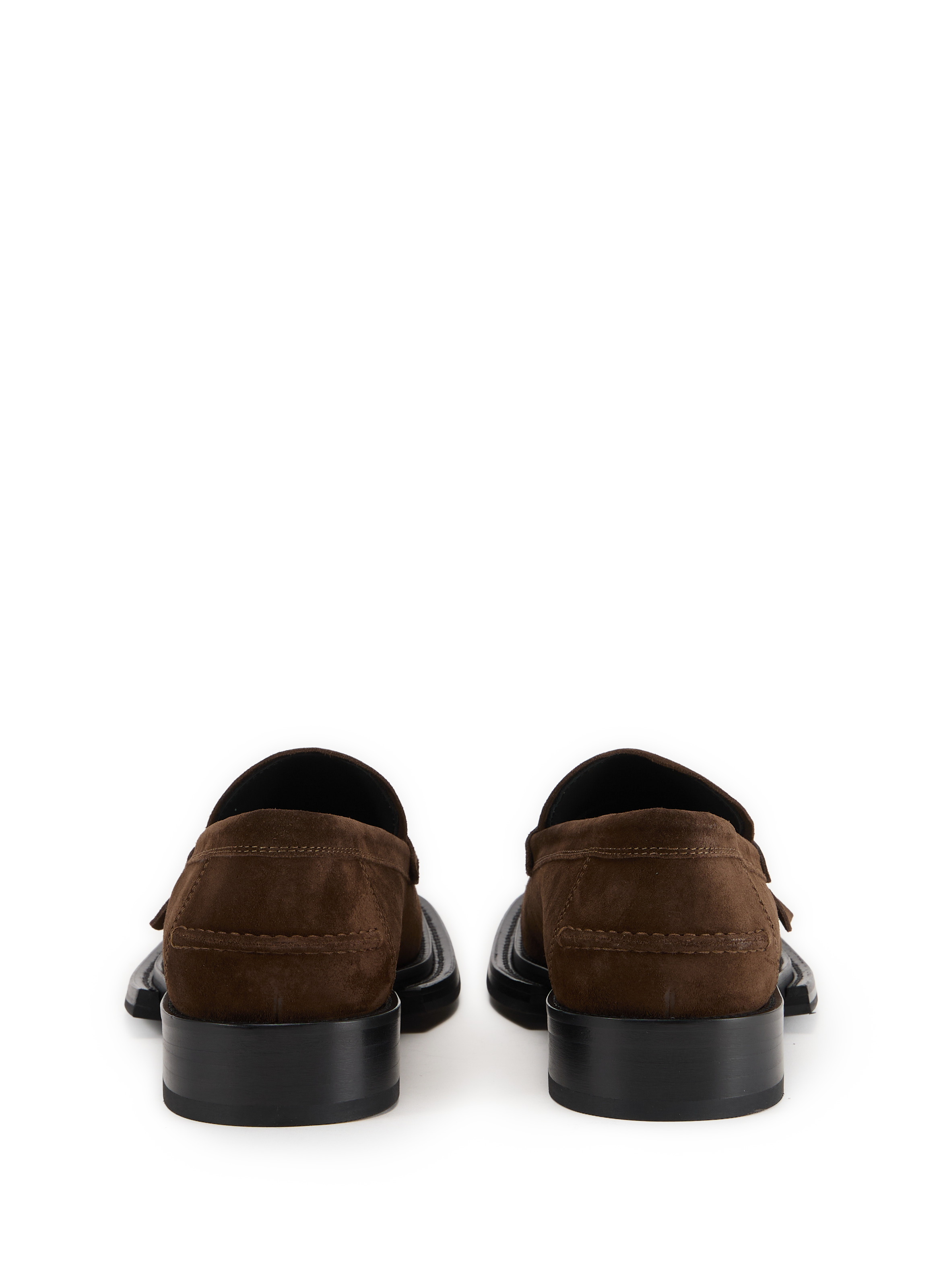 Mocassins à bout carré en cuir  MOSCHINO Marron