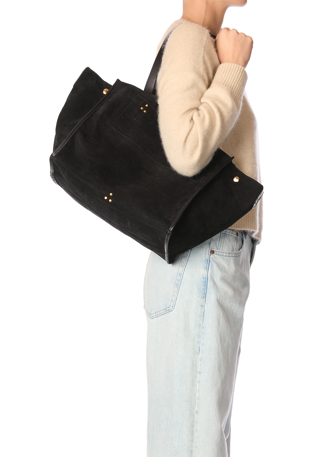 Léon M suede leather tote bag JÉRÔME DREYFUSS Black