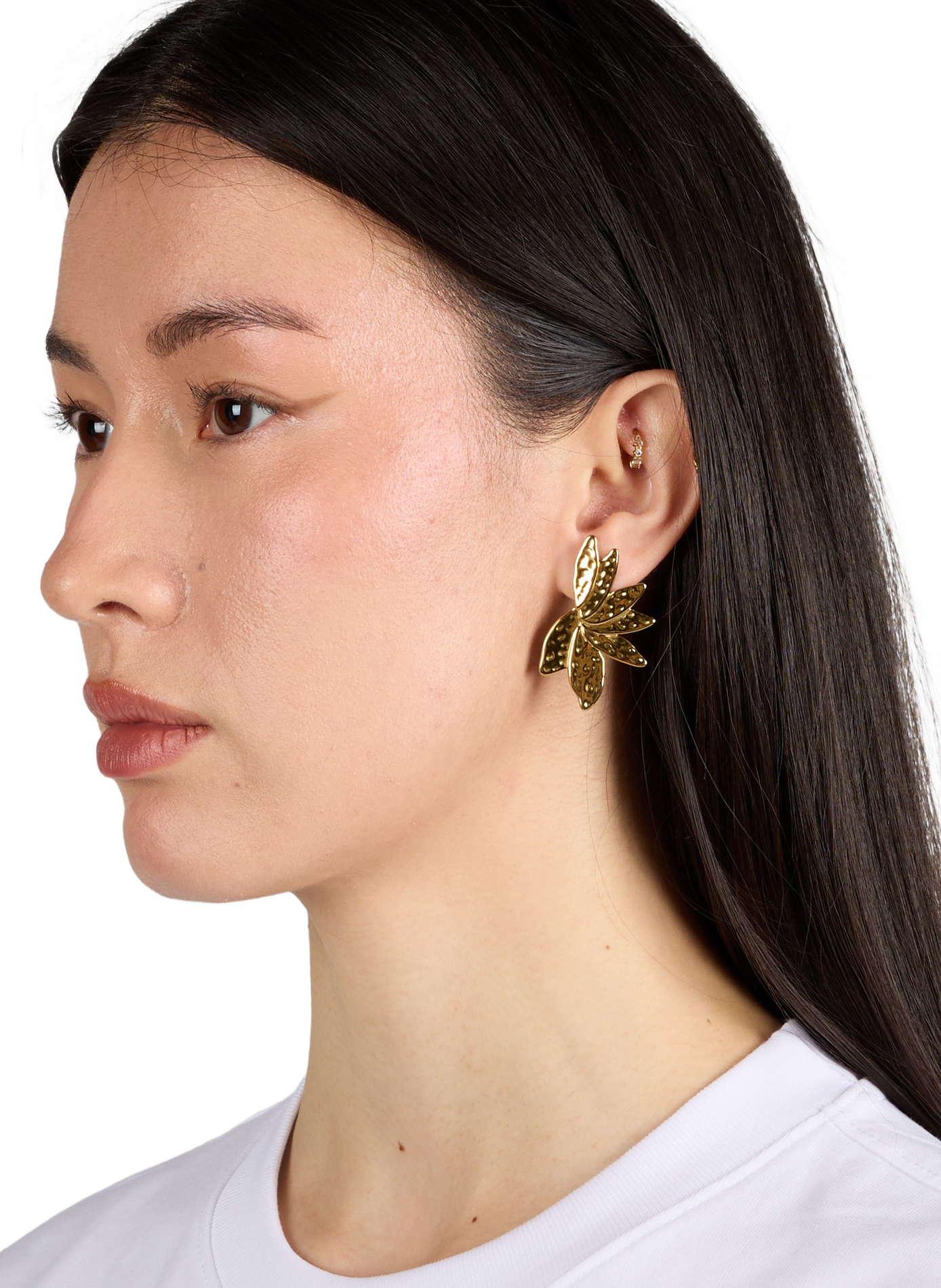 Tropical leaf earrings AU PRINTEMPS PARIS Golden