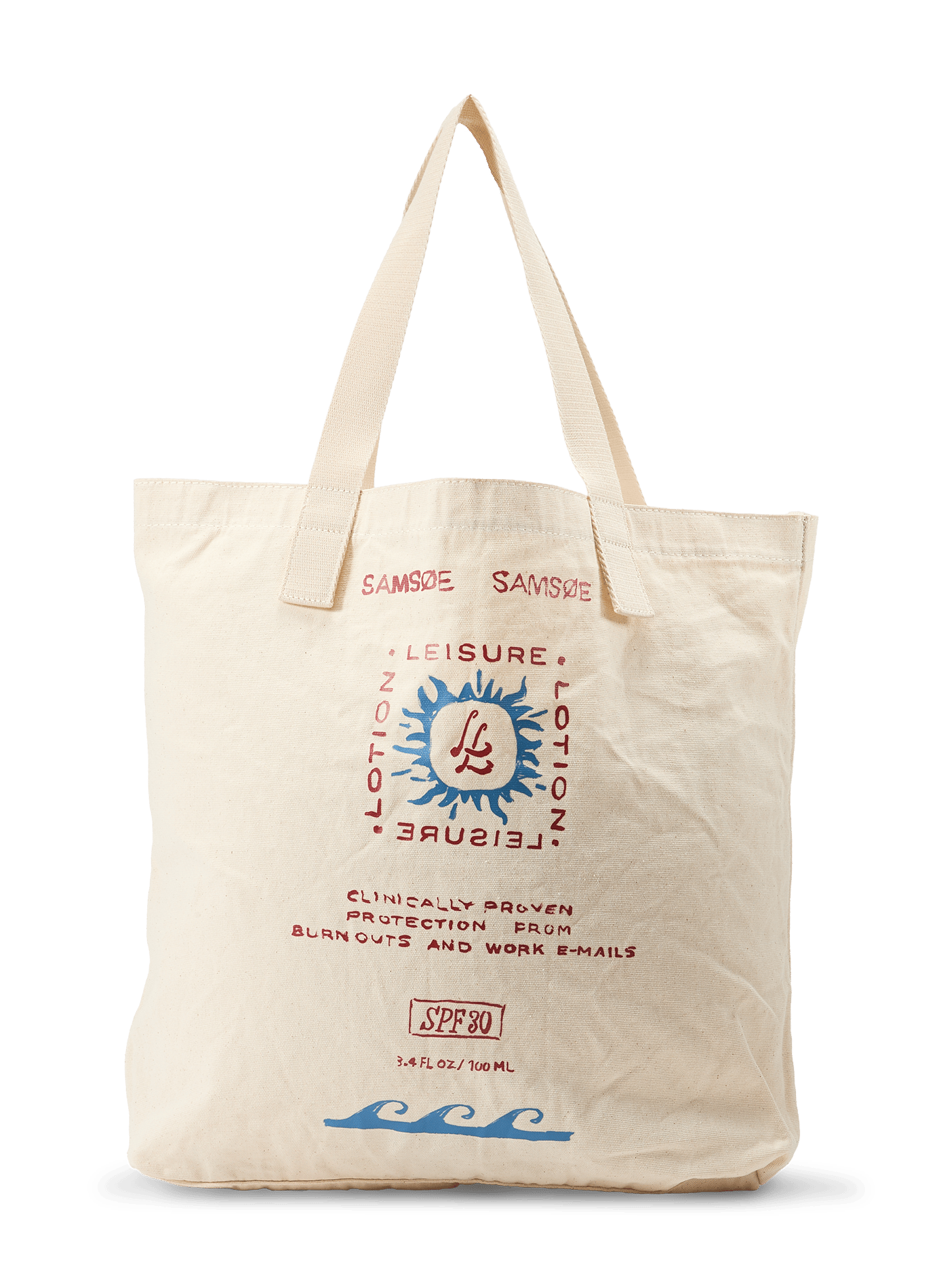 SAGERGEI printed cotton canvas tote bag SAMSOE SAMSOE Beige