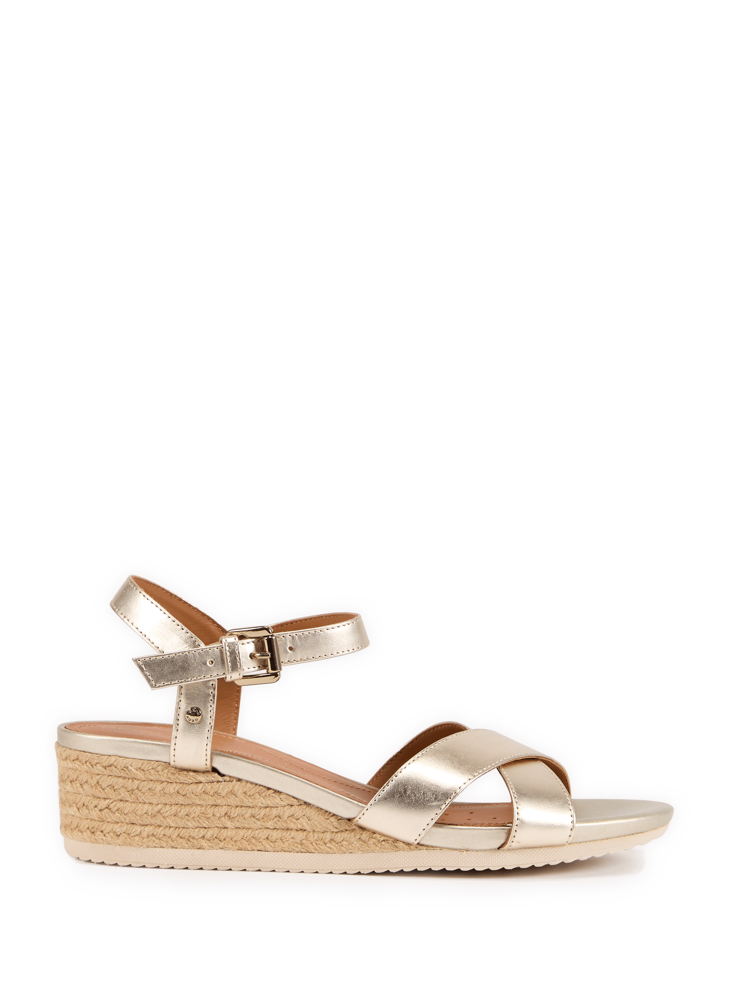 Sandales à talon Ischia Corda en cuir GEOX Doré