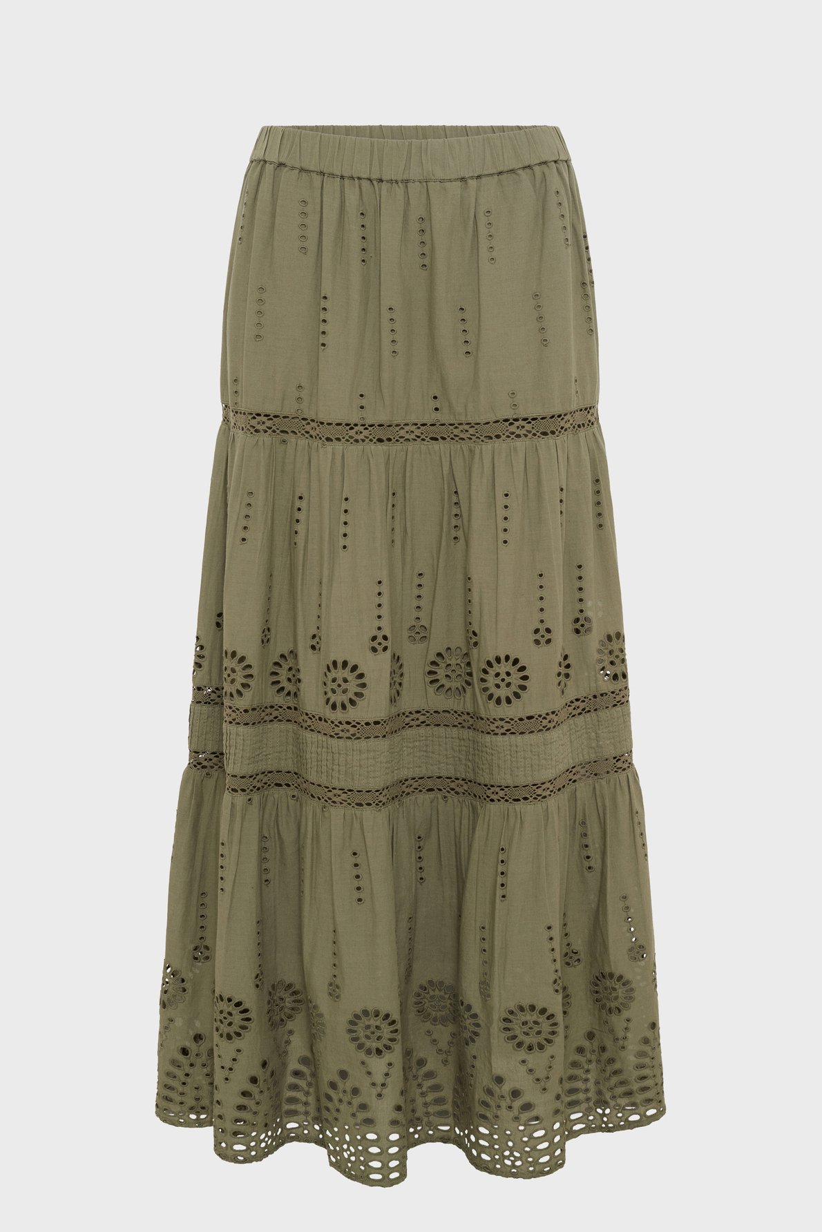 Jupe à broderies en coton - jaly GERARD DAREL Vert