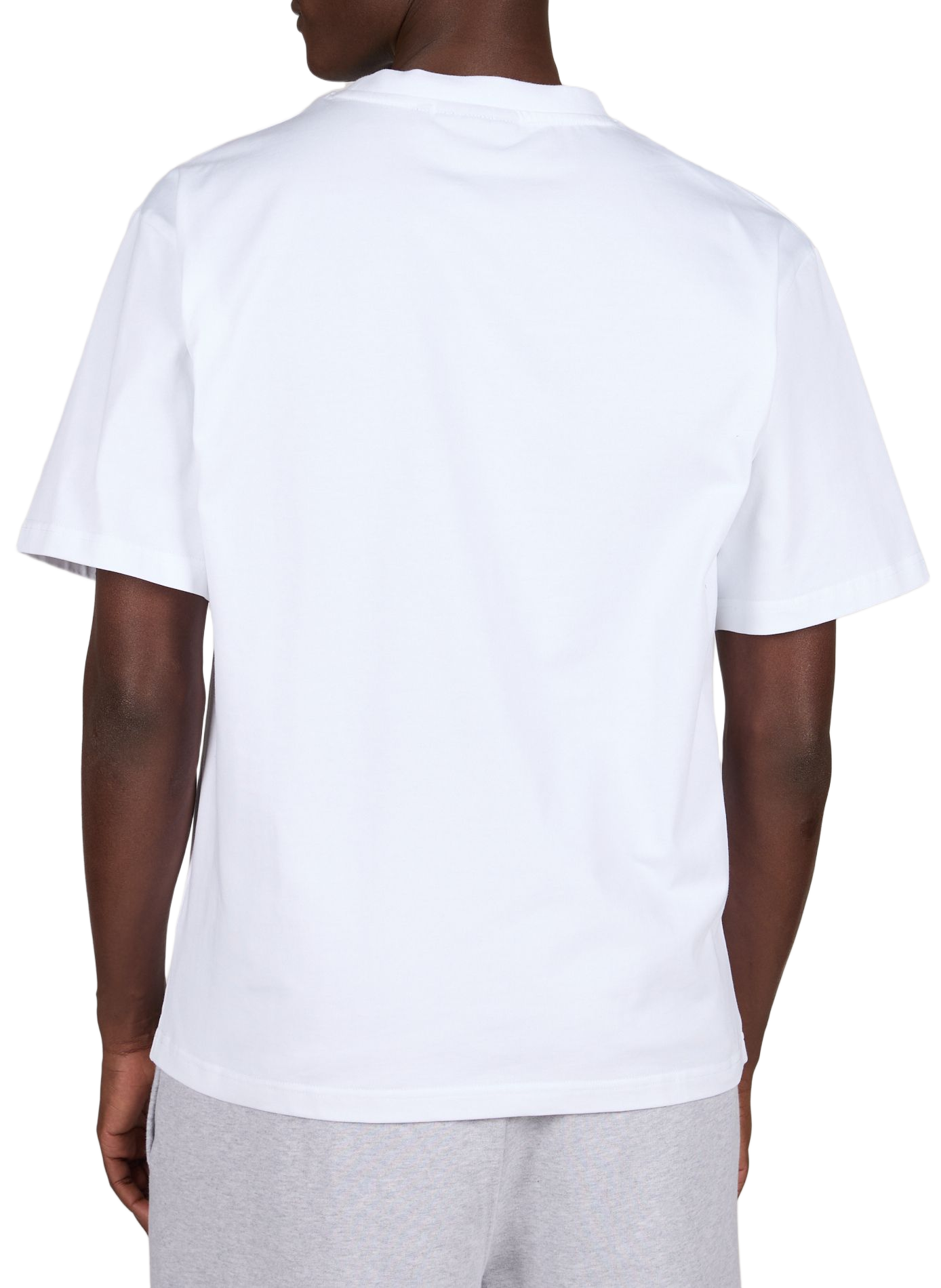 Round neck printed cotton T-shirt RAINS White