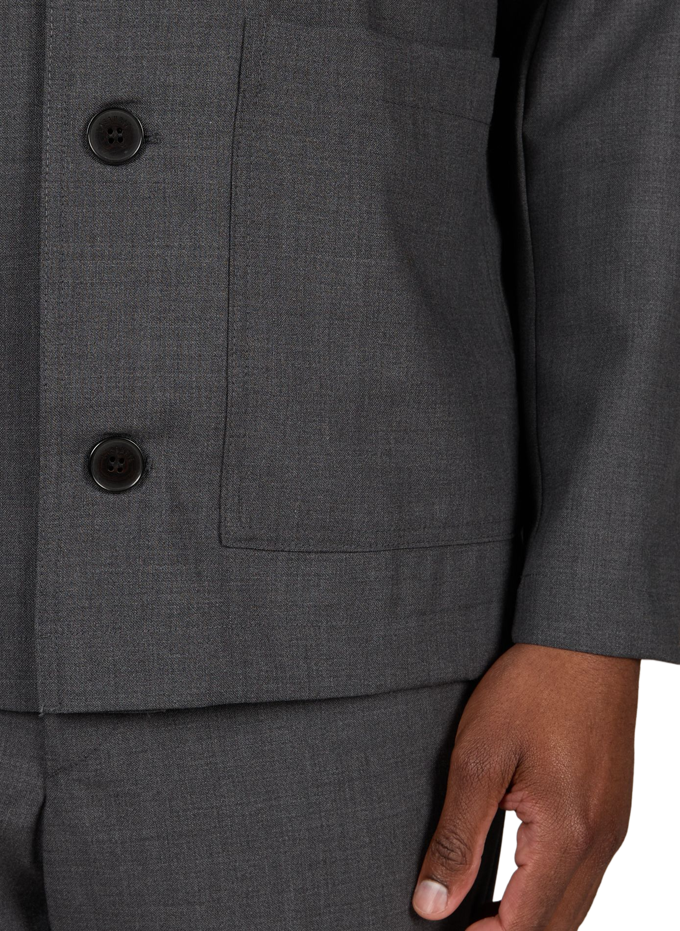 Wool virgin Cuban collar jacket LAFAURIE Grey