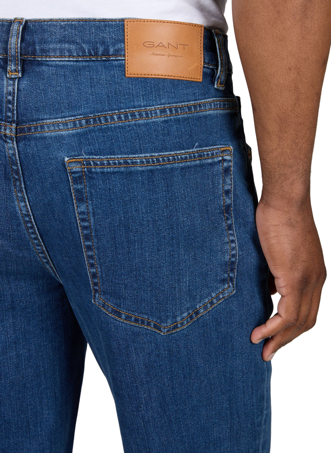 Jean droit en coton mélangé GANT Bleu