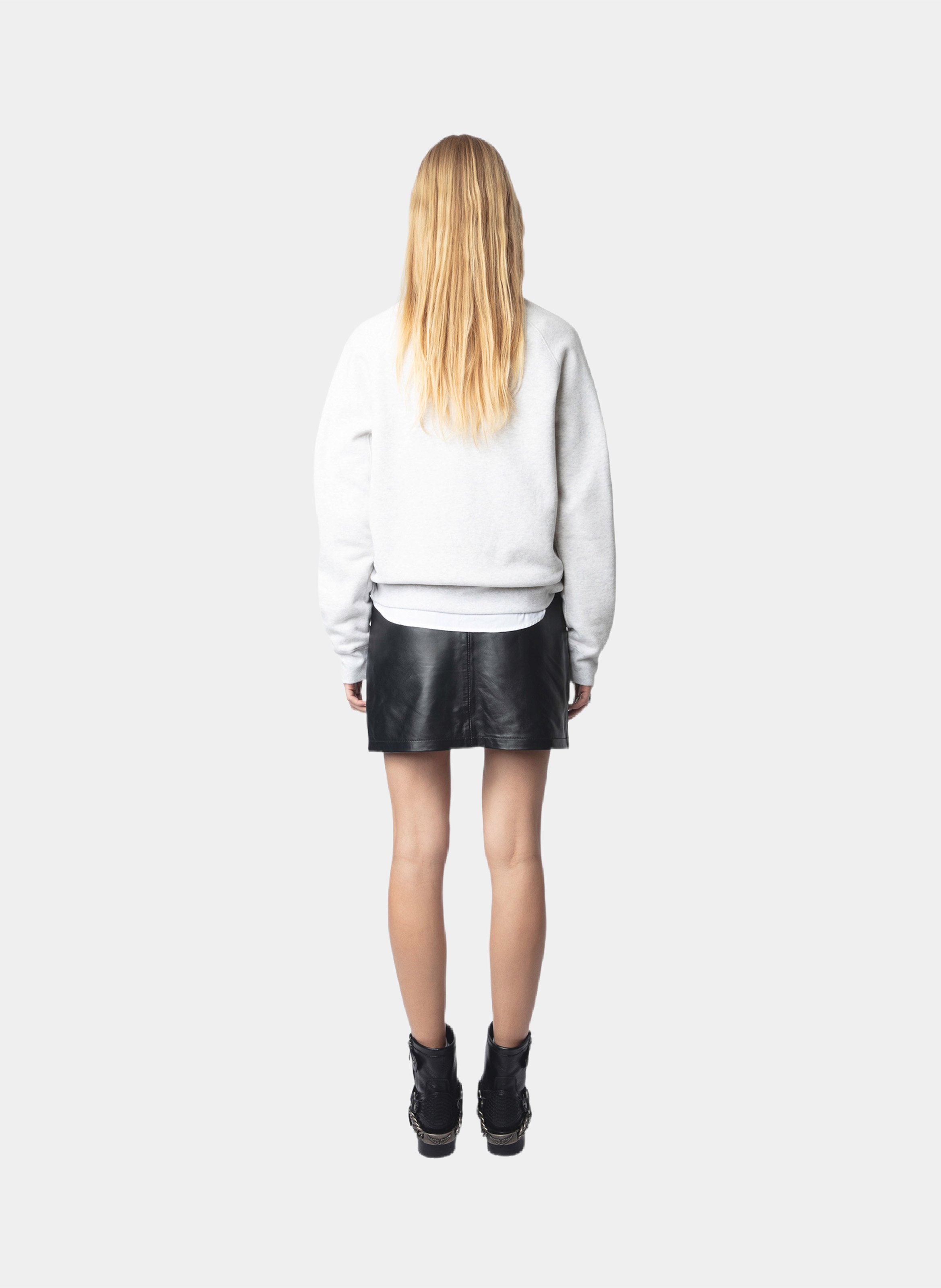 Sweat col rond en coton mélangé upper ZADIG&VOLTAIRE Gris