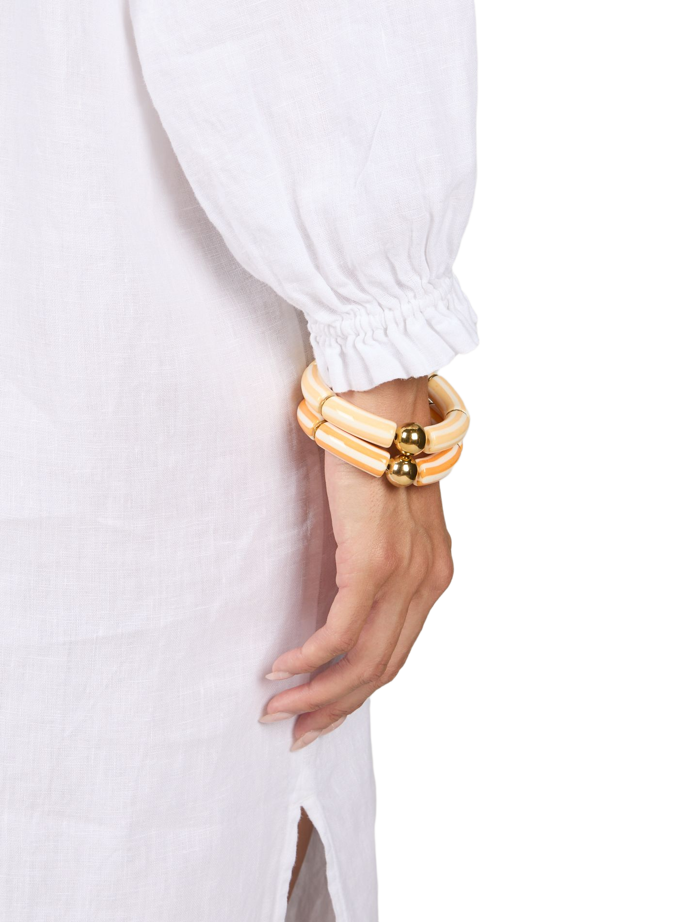Set of 2 striped bracelets AU PRINTEMPS PARIS Orange