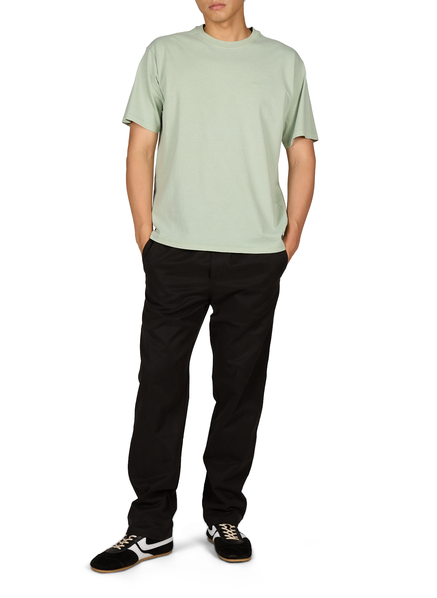 T-shirt met ronde hals van katoen LEVI'S Groen