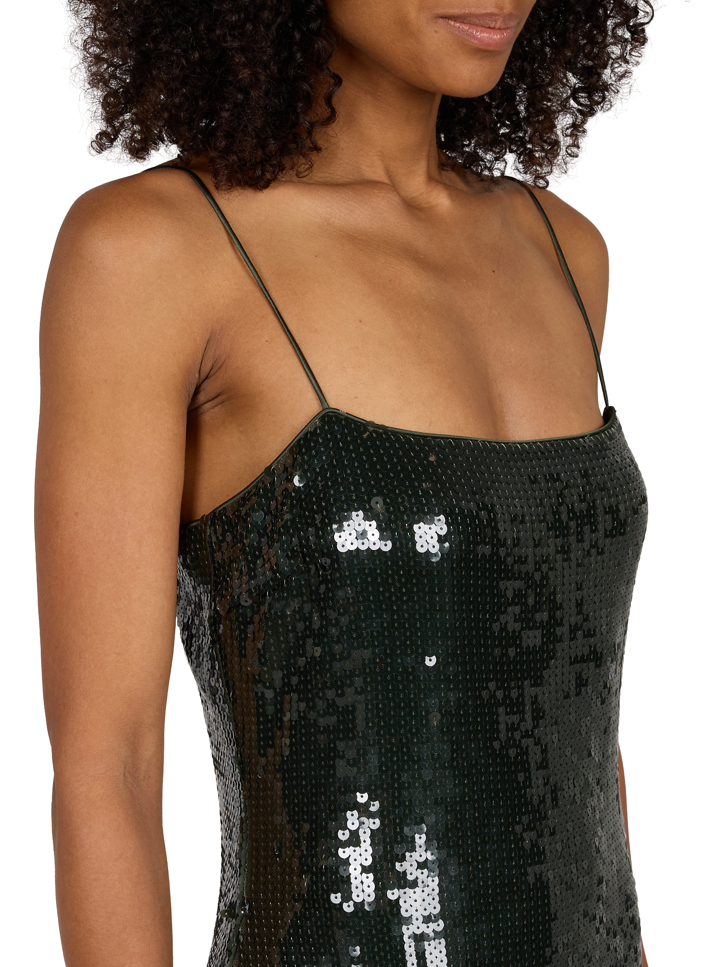 Sequin slip dress ROTATE Green