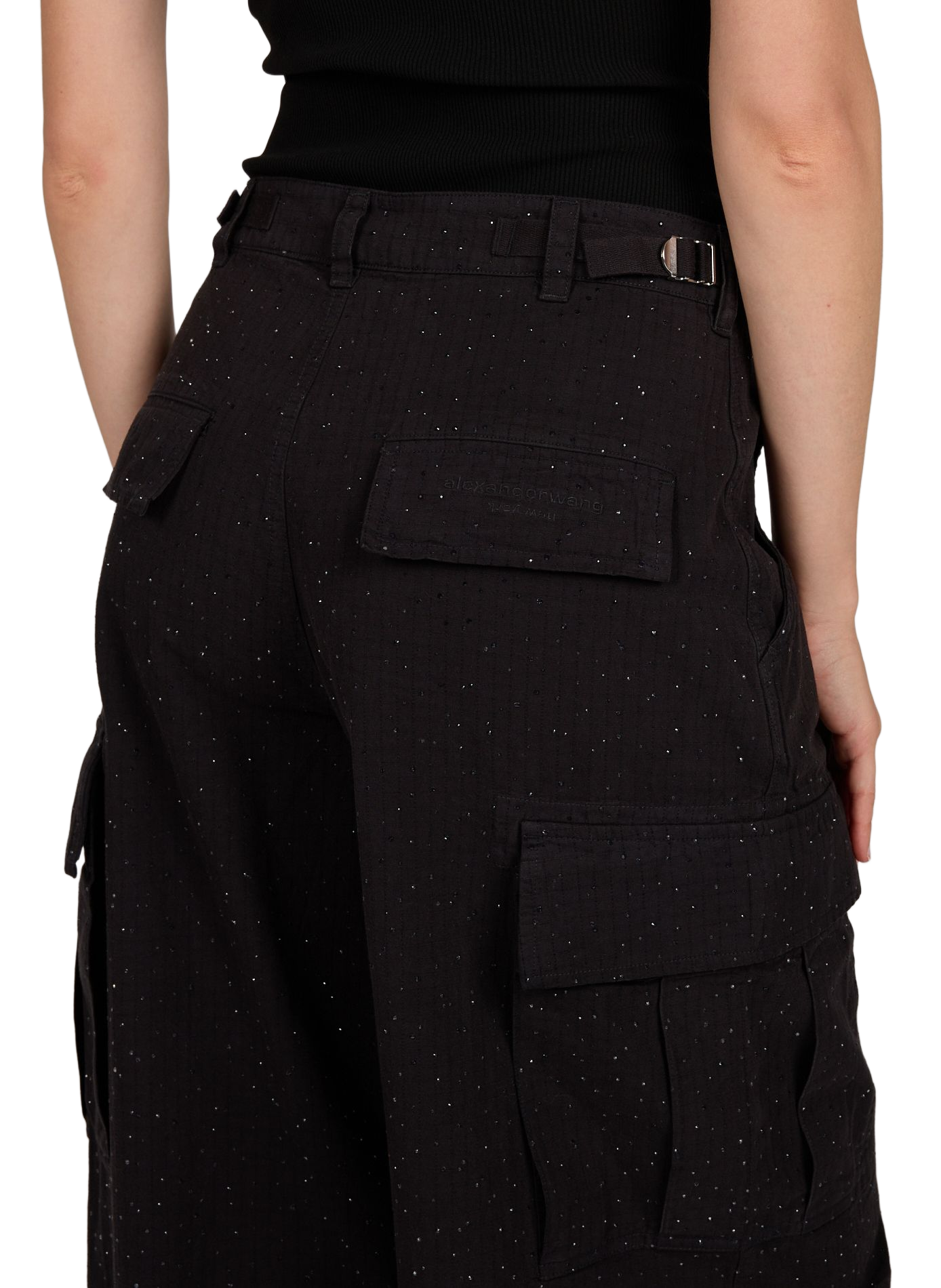 Pantalon large en coton mélangé ALEXANDER WANG Noir