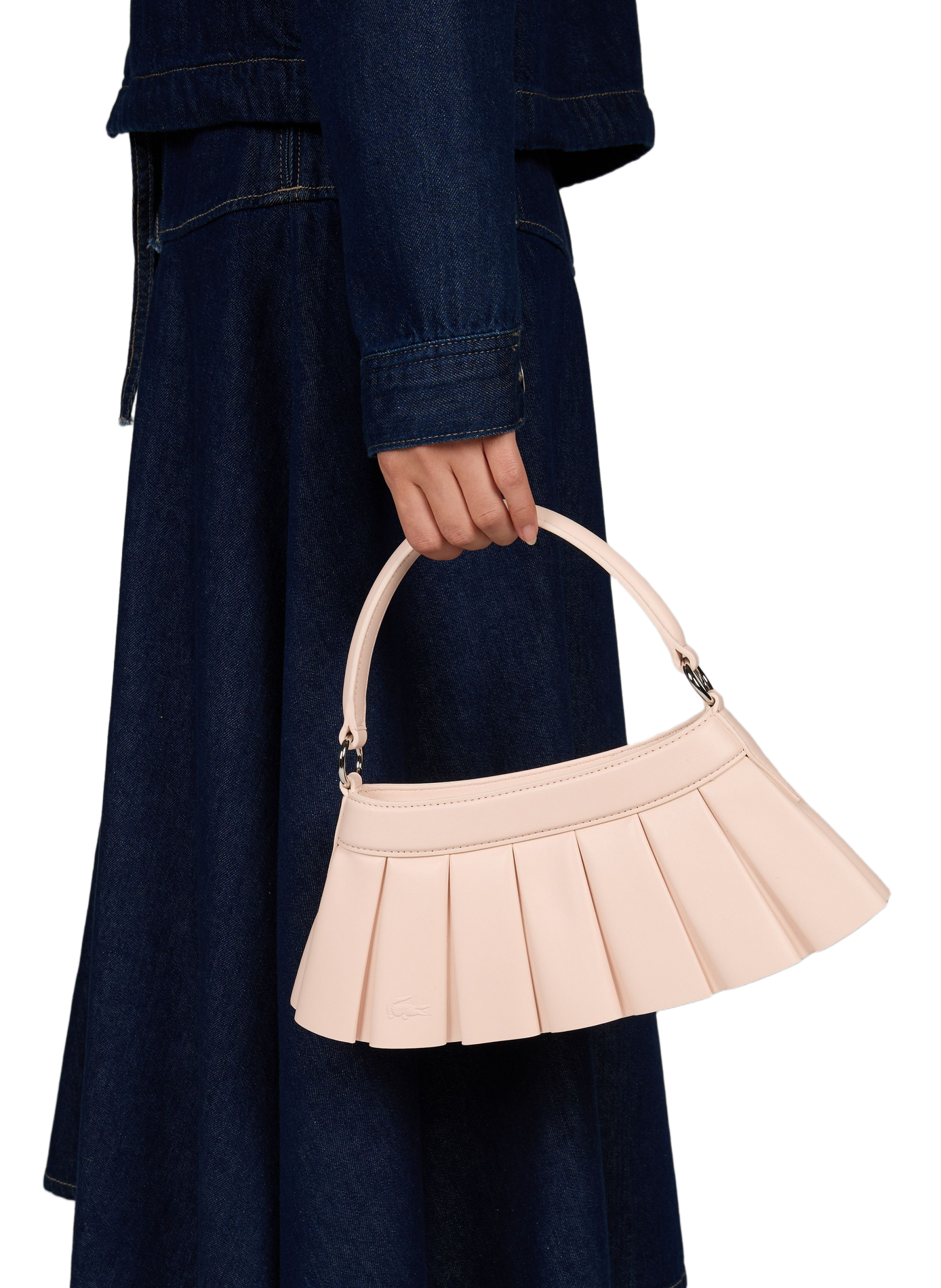 leather handbag LACOSTE Pink