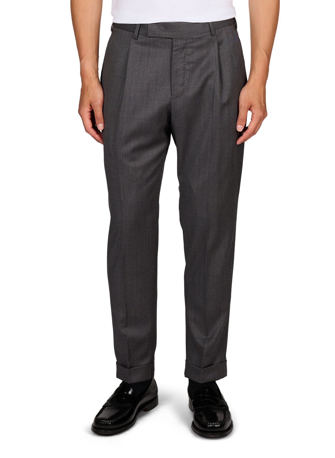 Wollhose mit Bundfalten PT01 Grau