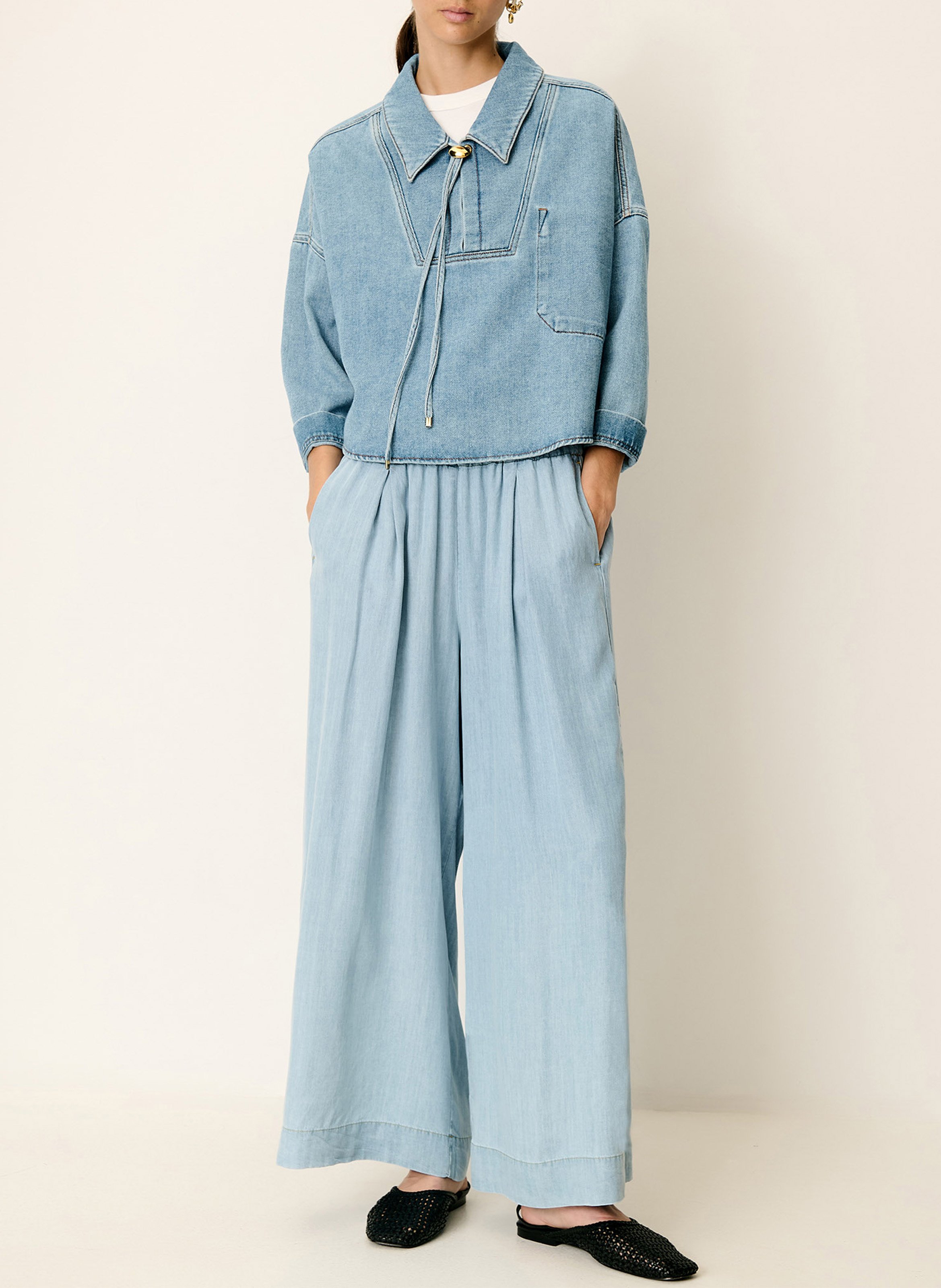 Pantalon large islanim SESSUN Bleu