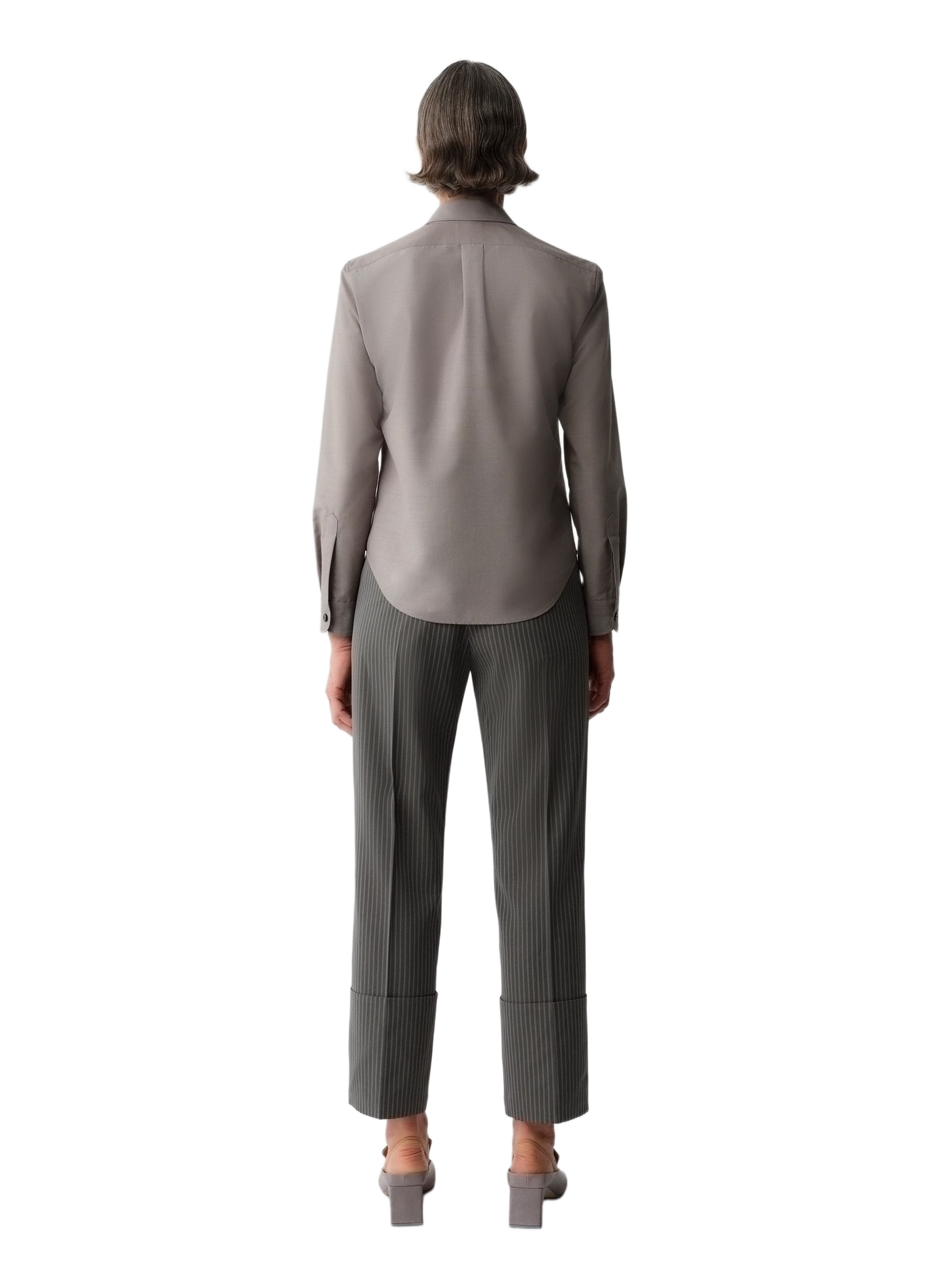 Sophie straight shirt in wool and silk CALVIN KLEIN COLLECTION Grey