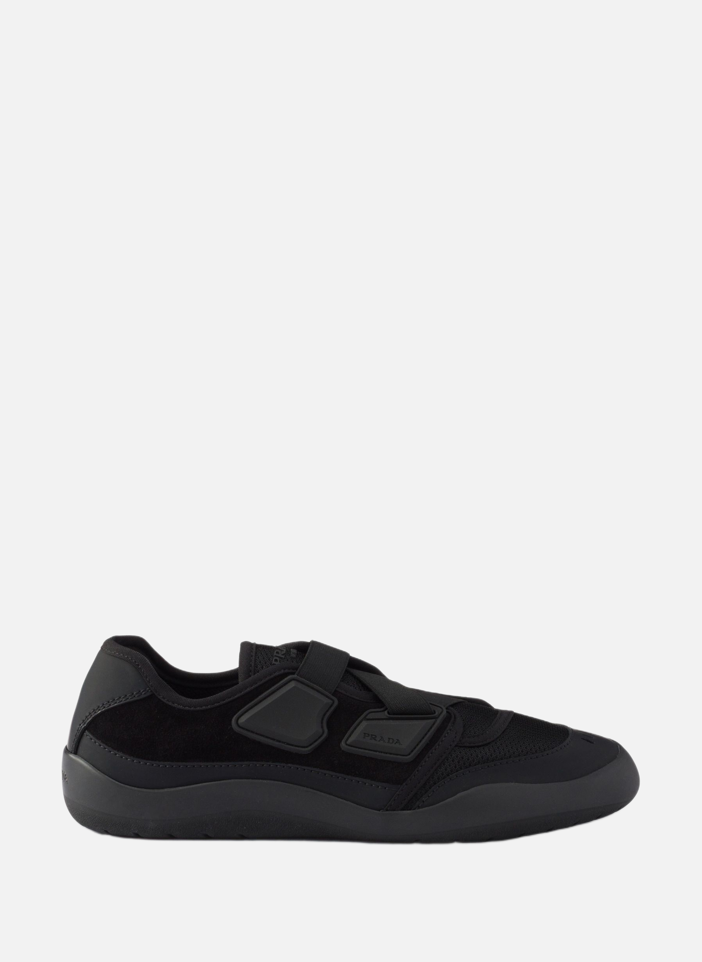 Sneakers speedrock en mesh technique et cuir PRADA Noir