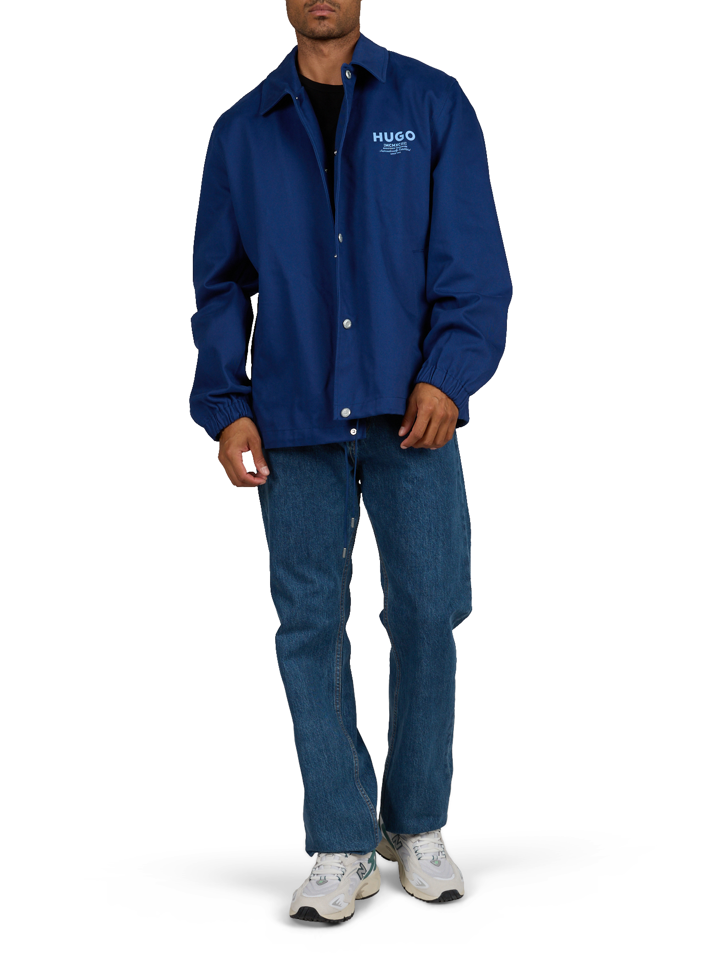 Gedrukte katoenen jas HUGO BLUE Blauw