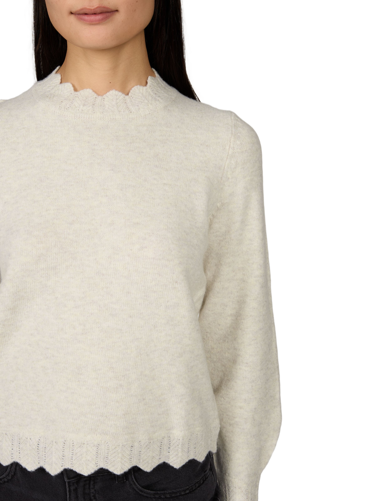 Straight high neck sweater VILA Beige