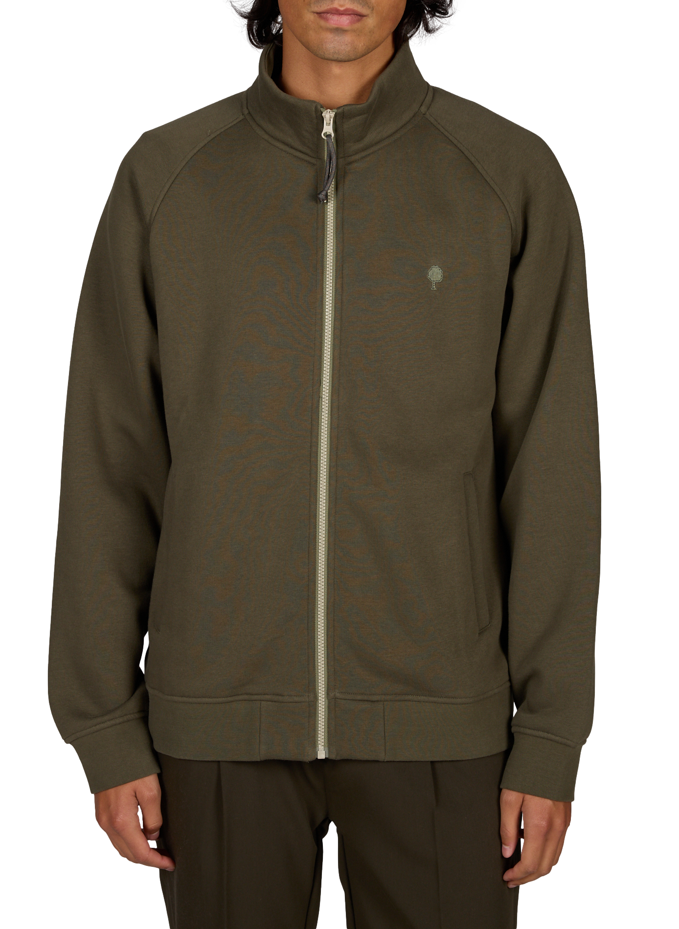 Straight sweatshirt with high neck in blended cotton FAGUO Green