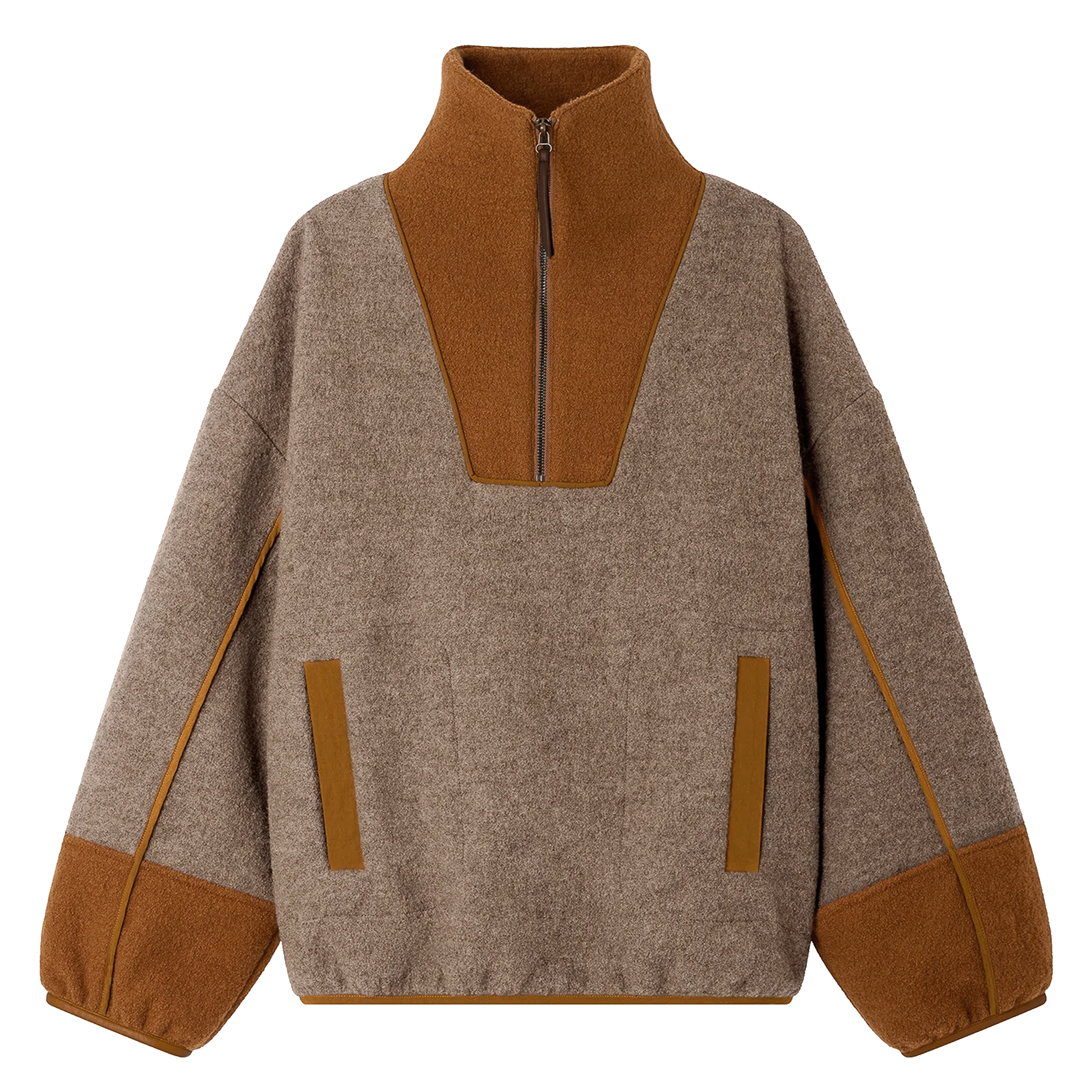 Veste droite col camionneur en laine costwelle SESSUN Marron