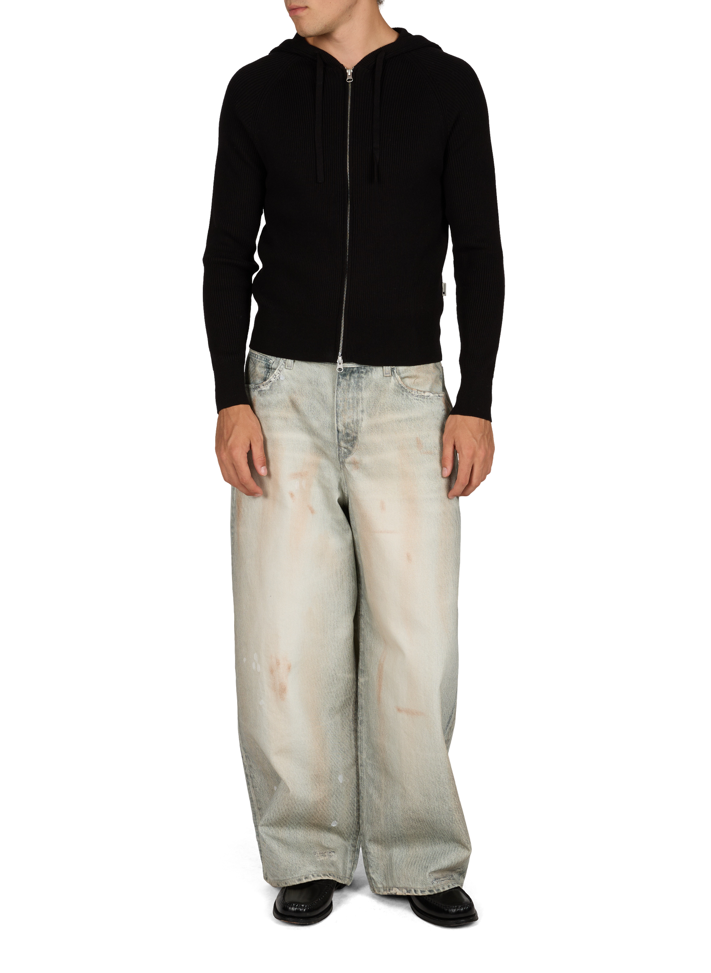 Gerader Kapuzenpullover aus Baumwolle CARRER Schwarz
