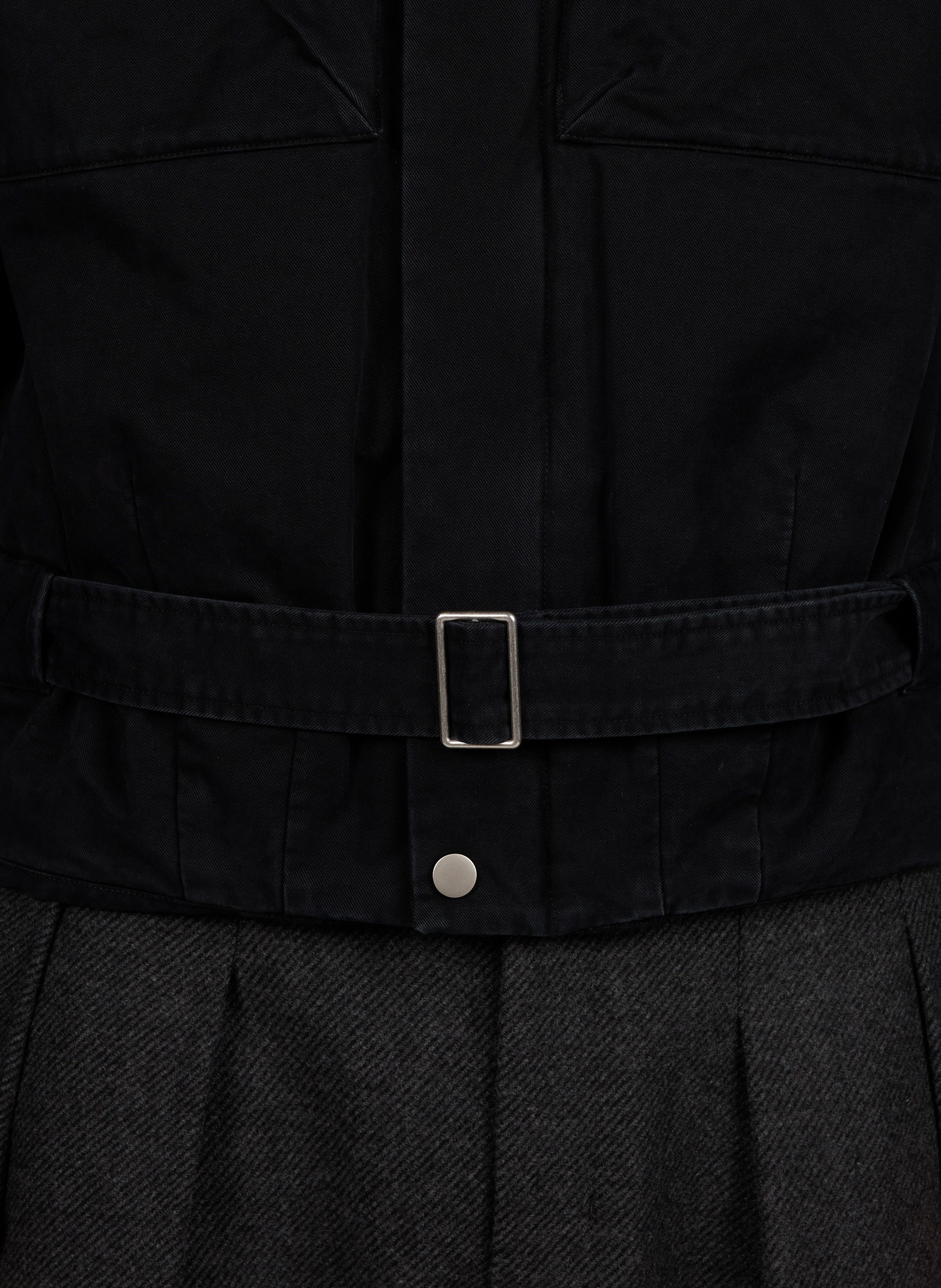 Straight cotton jacket with belt detail ENTIRE STUDIOS Black