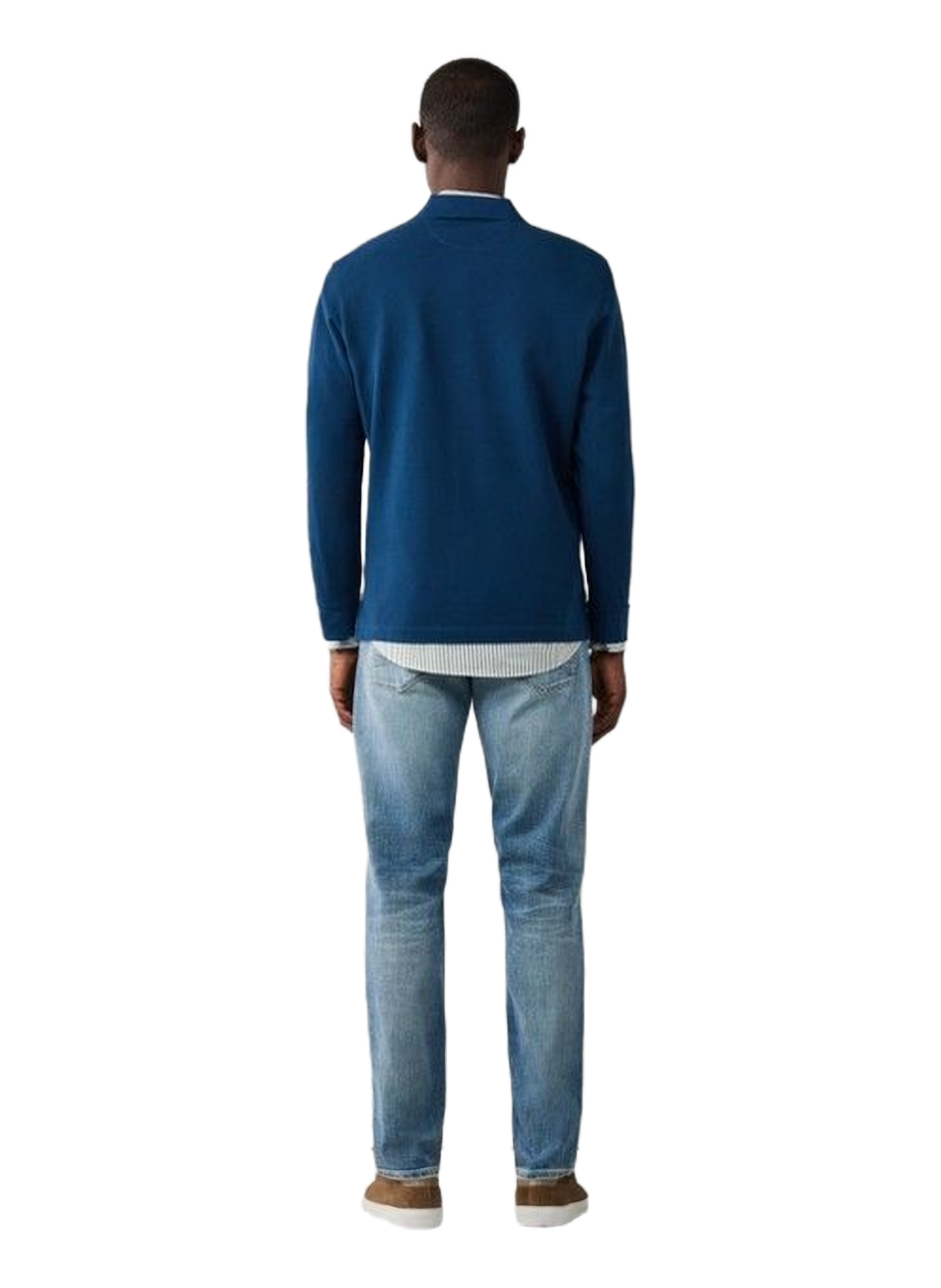 Long-sleeved cotton polo shirt FACONNABLE Blue