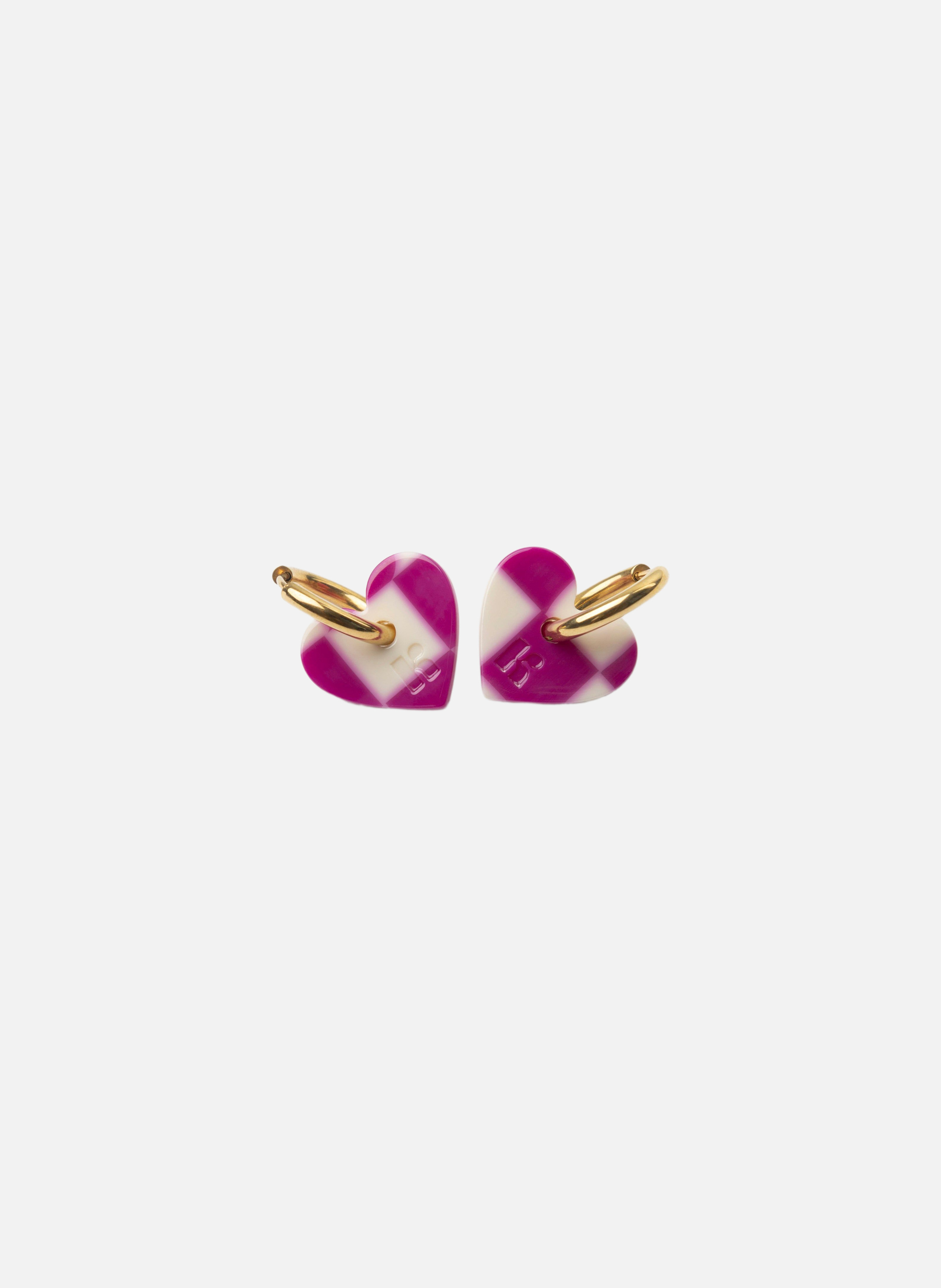 Boucles d'oreilles lova lova avec anneaux en acier inoxydable doré  Carreaux